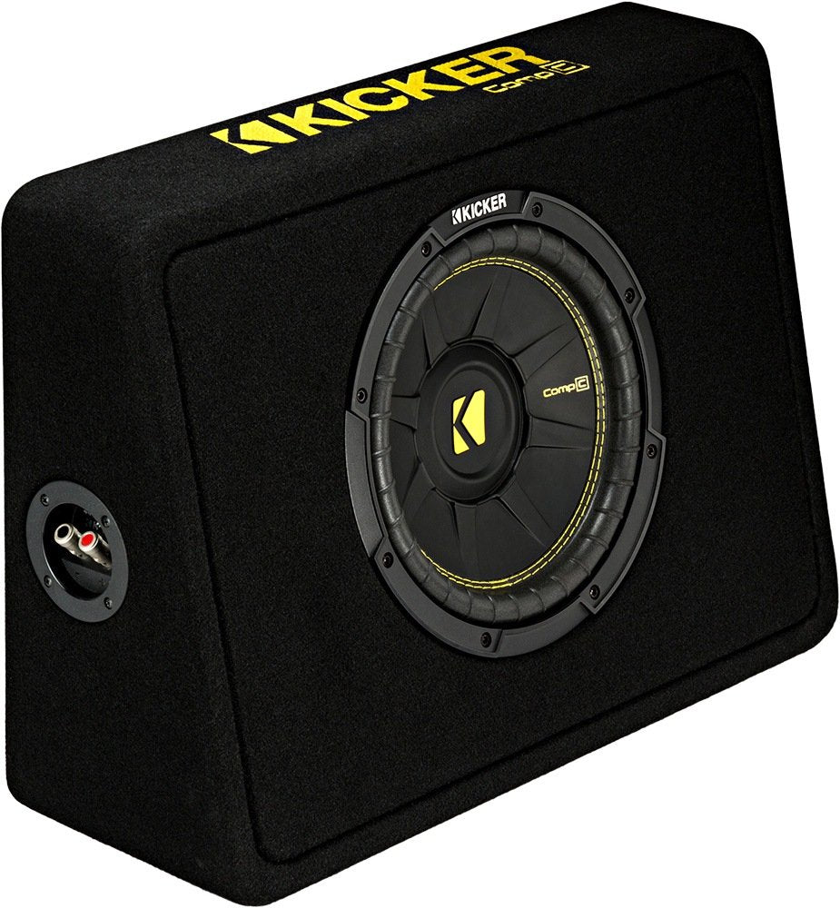 Kicker Tcwc102 Compc 10'' Subwoofer In Thin Profile Enclosure 2 Ohm