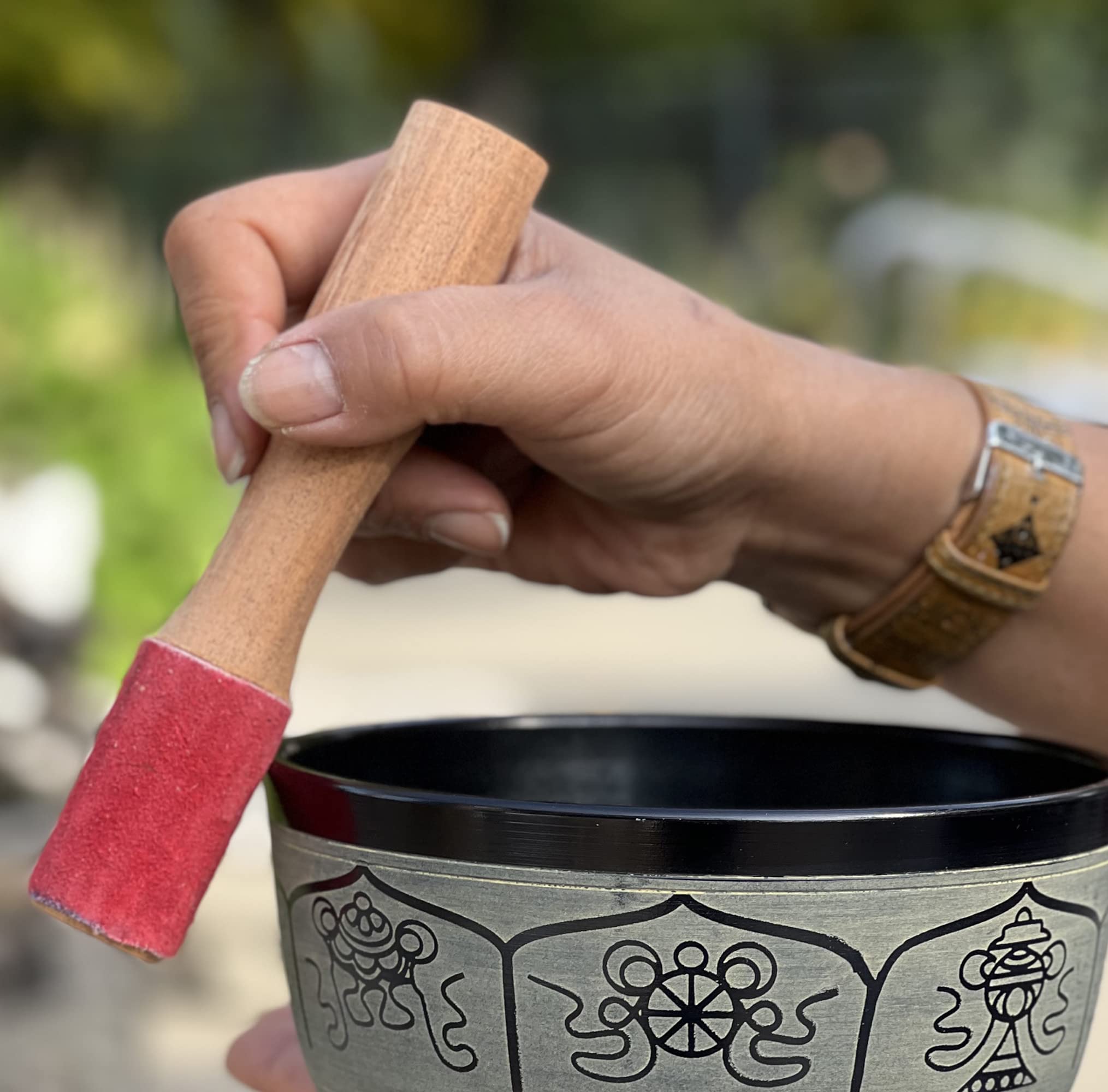 Dharmaobjects Suede/Wood 1 Singing Bowl Mallet Tool