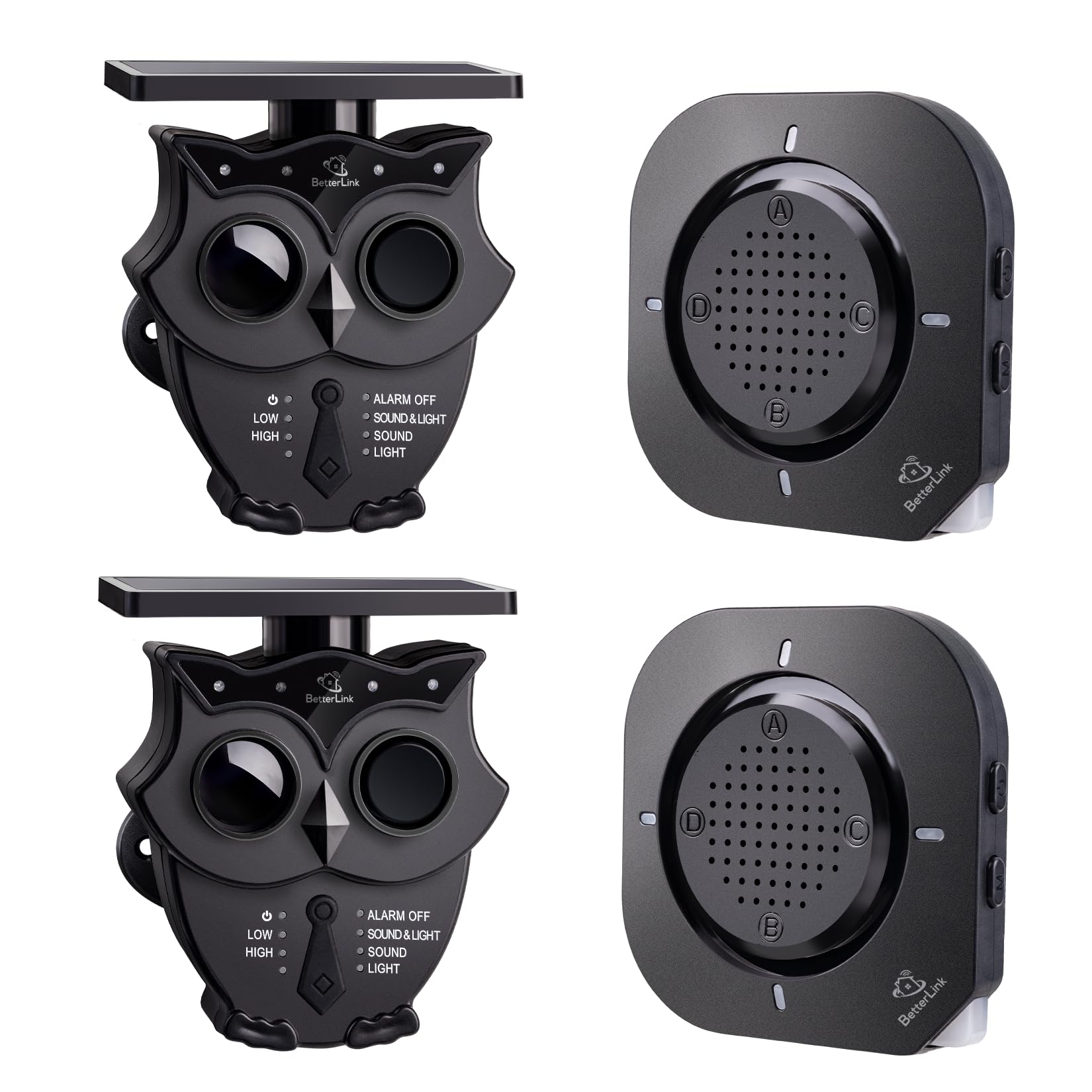 Betterlink Driveway Alarm Systems Weatherproof Outdoor Motion Detector & Sensor With120Db Siren, Sound And Light Alert Systems Makes It Easy To Monitor & Protect Outdoor/Indoor Property(2R2S)