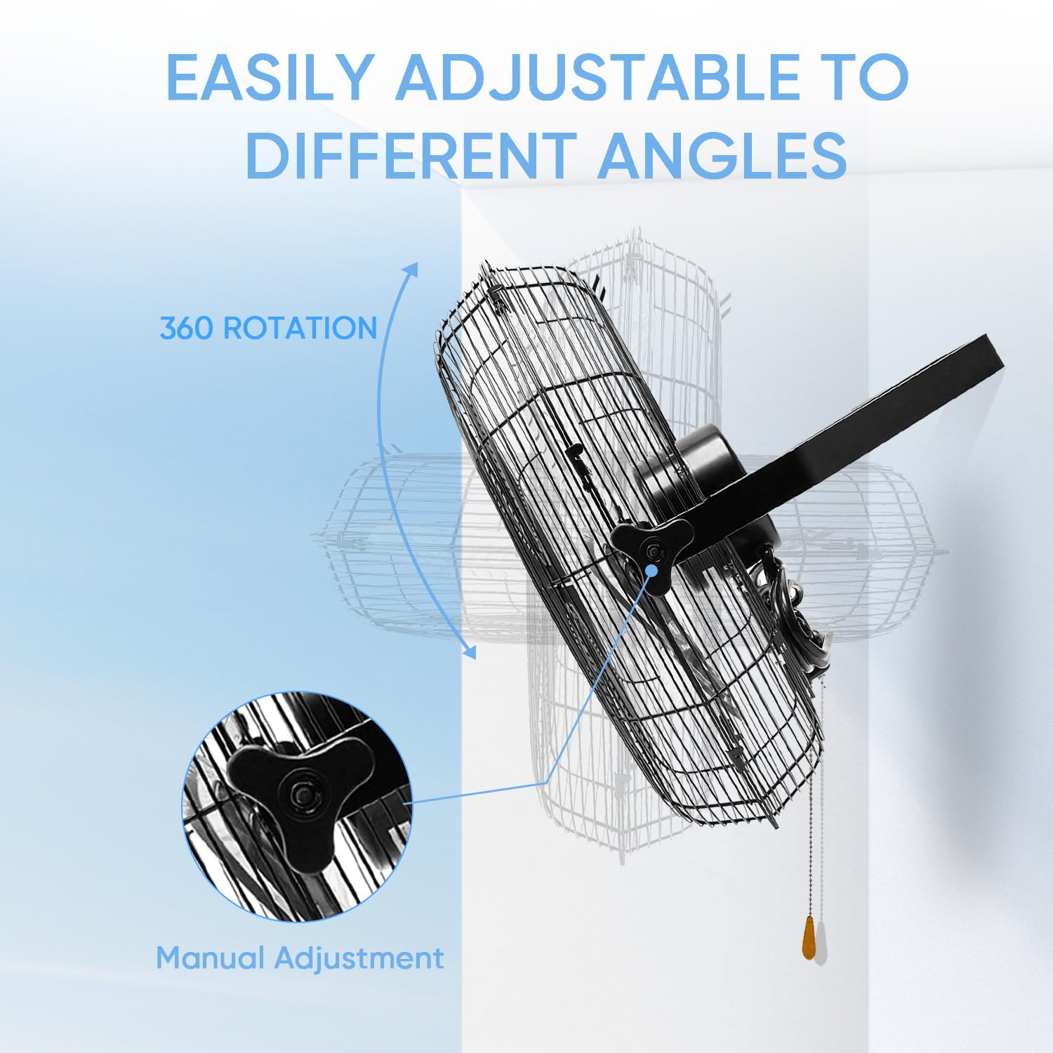 Ken Brown 18 Inch High Velocity Industrial Wall Mounted Fan 4012Cfm 3 Speed For Industrial, Commercial, Residential, And Shop Us