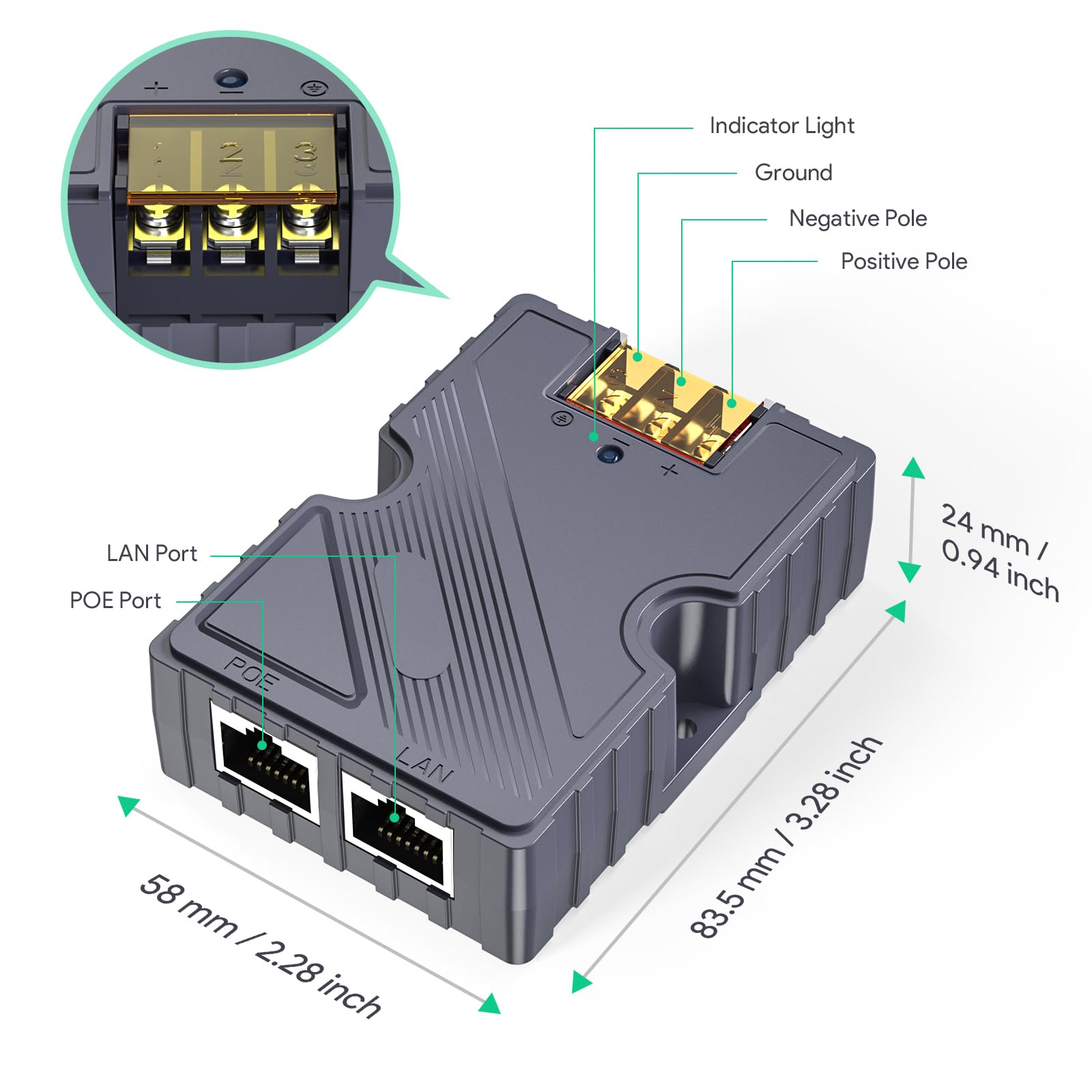 Xlttywl Starlink Poe Injector   150W Gige Passive Abs Surge & Esd Protection With High Speed Network, Ideal For Starlink Interne