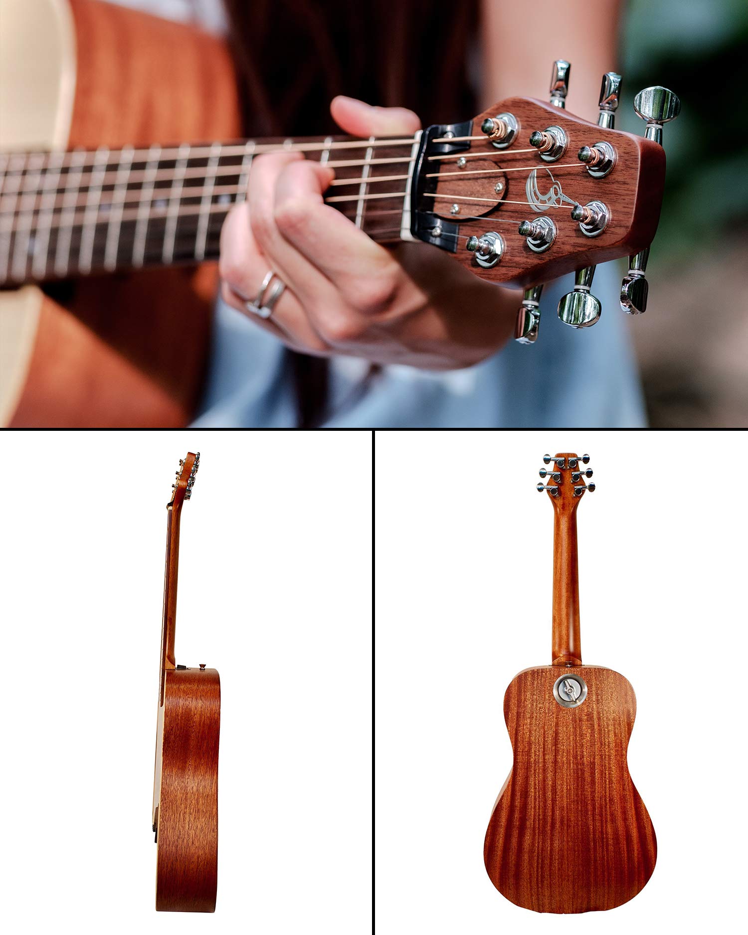 Journey Instruments Solid Sitka Travel Guitar   Pj410N Traveling Acoustic Guitar With Collapsible Patented System   Portable Bac