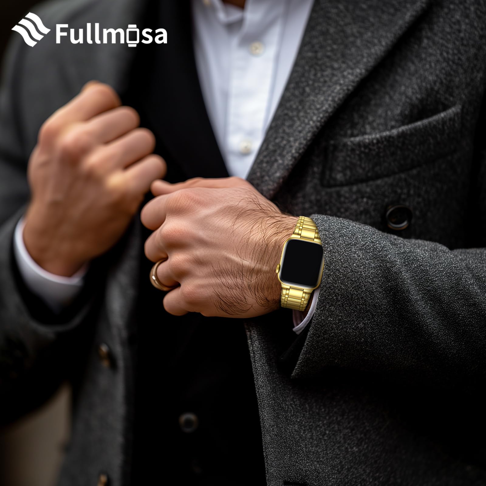 Fullmosa Bands Compatible Apple Watch 41Mm 40Mm 38Mm 49Mm 46Mm 45Mm 44Mm 42Mm, Stainless Steel Iwatch Band With Case For Apple W