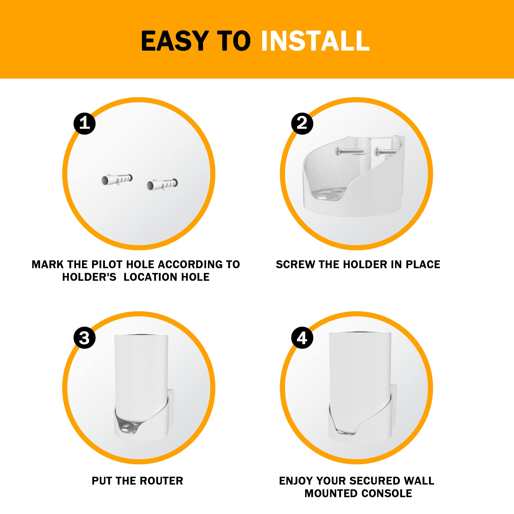 Bangcheer Wall Mount For Tp Link Deco X68/Xe75/Axe5300 Mesh Wi Fi 6 System, Space Saving Wall Hanging Bracket Holder For Wi Fi B