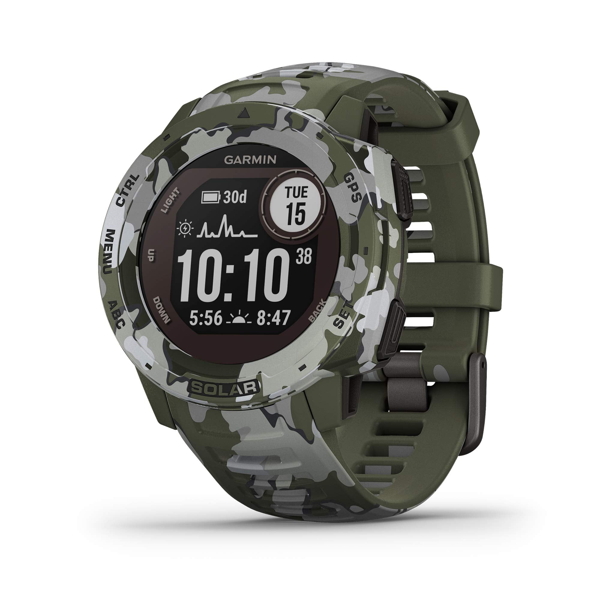 Garmin Instinct Solar, Rugged Outdoor Smartwatch With Solar Charging Capabilities, Built-In Sports Apps And Health Monitoring, L