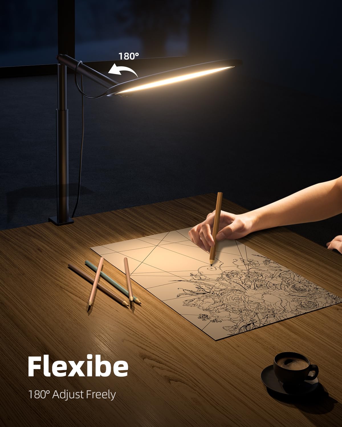 Weilisi 10.2'' Desk Ring Light With Stand For Zoom Meetings, Ring Light For Desk With Clamp, 360 Rotate & Flexible Height Video