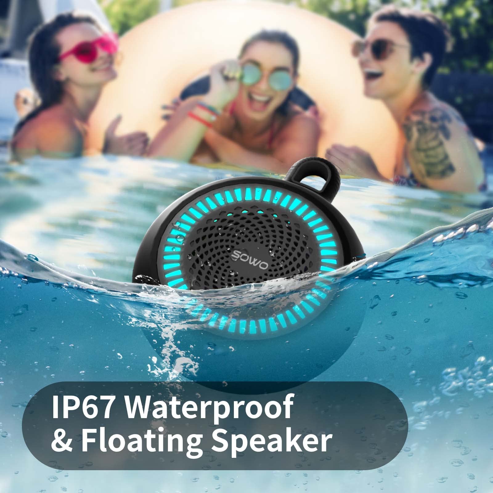 Bluetooth Shower Speaker Waterproof   Small Portable Speaker Wireless With Louder Volume And Powerful Bass   Colorful Lights And