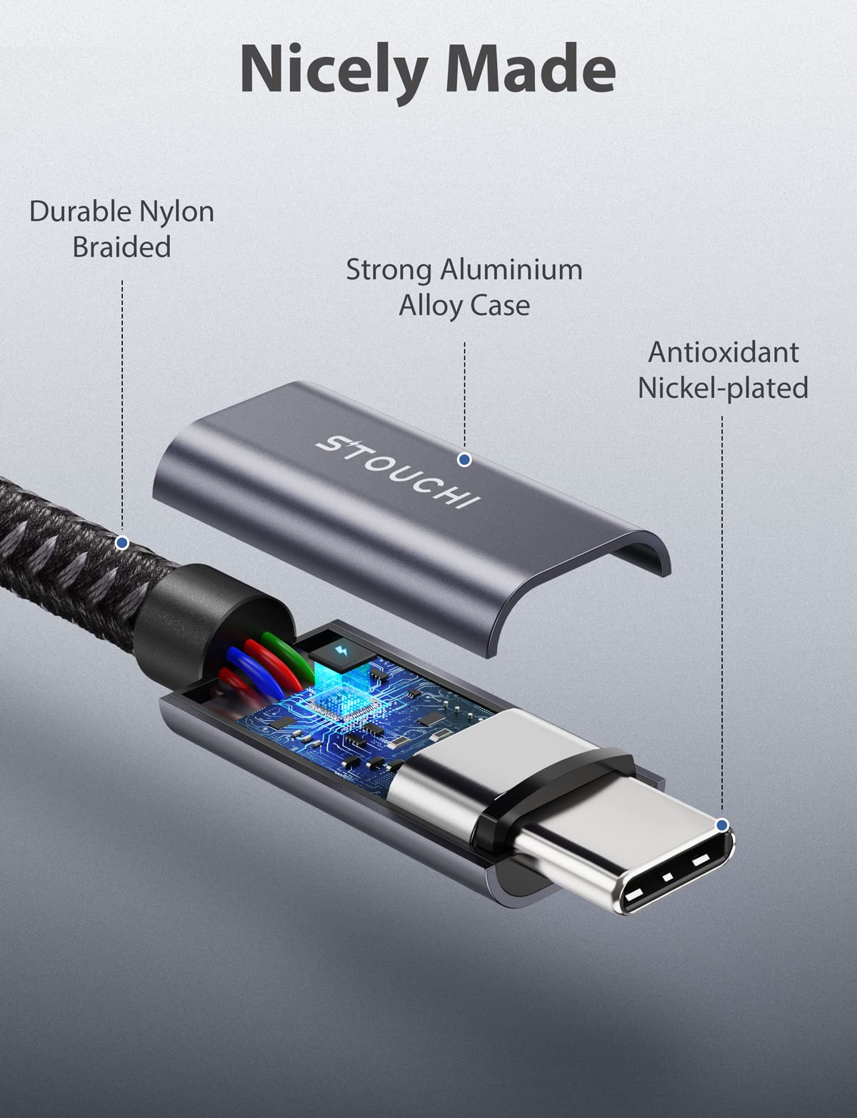 Stouchi Usb C Extension Cable 6.6Ft/2M, Psvr2 Extension Cable Type C 3.1 Male To Female Fast Charging & Audio Data Transfer For