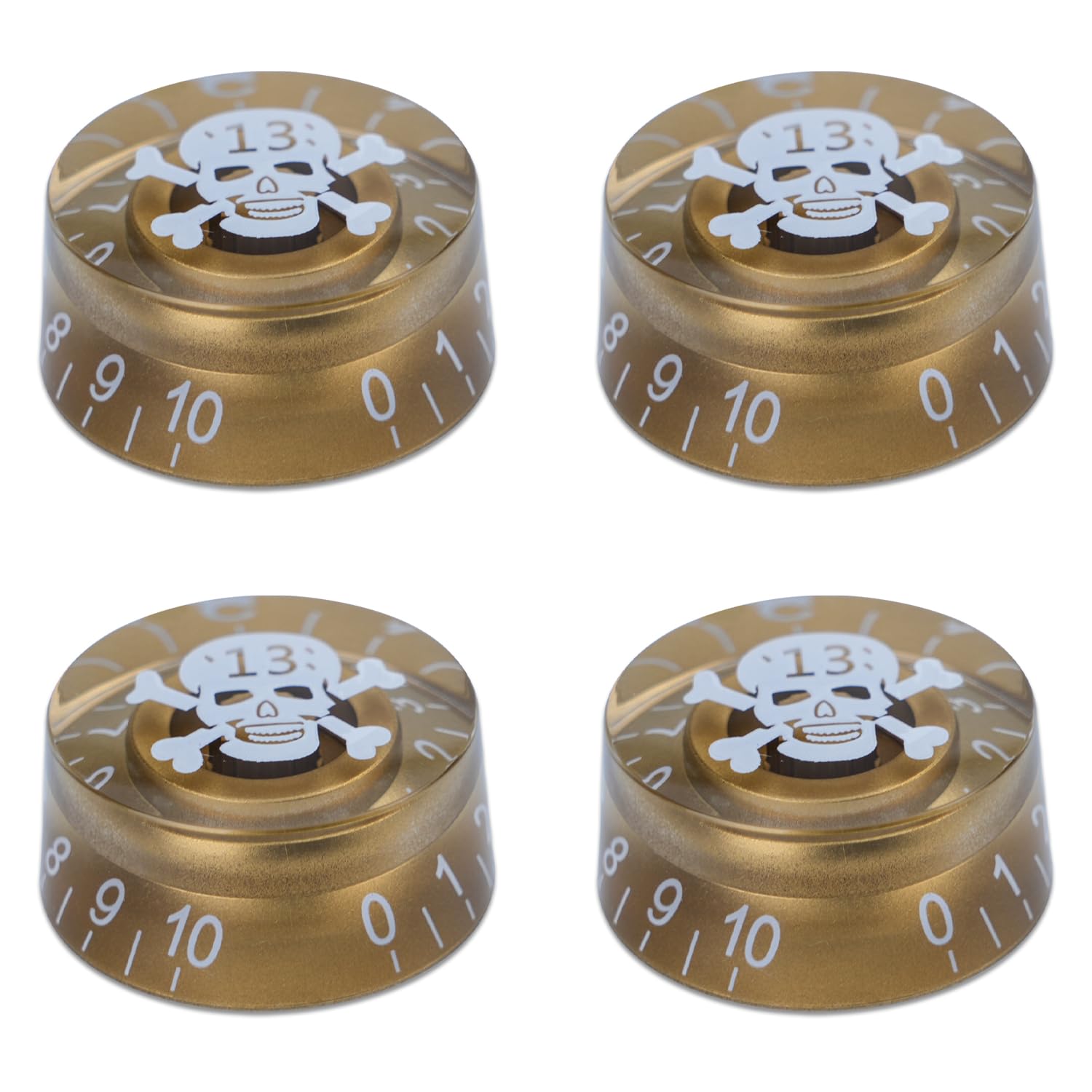 Xiyangjuan 4Pcs Gold Skull Guitar Knobs Top Hat Speed Volume Tone Control Knob Vintage Pedal Control Knobs For Epiphone Les Paul
