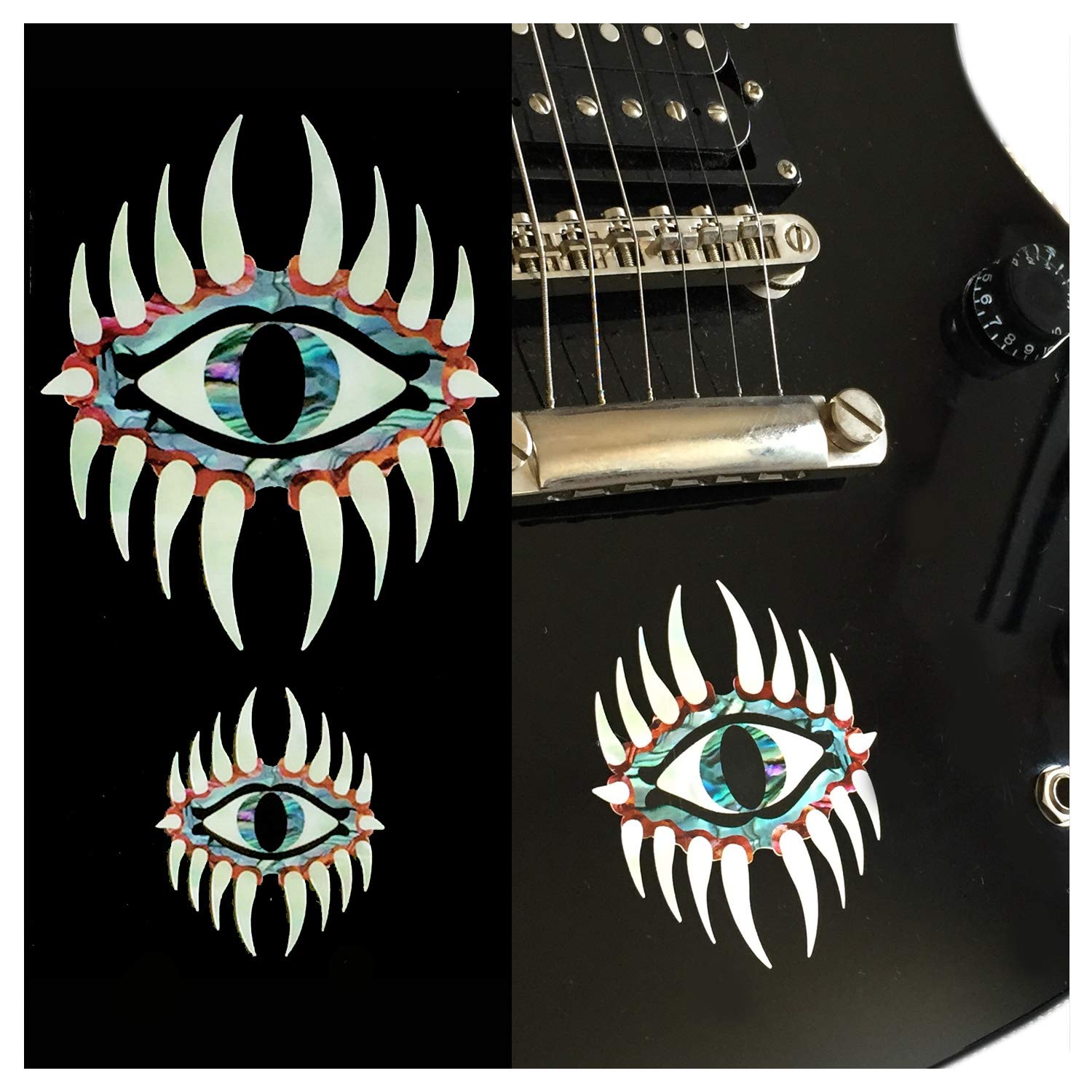 Mystic Eyes (Large And Small) Set In Abalone Theme Inlay Sticker Decal Guitar & Bass