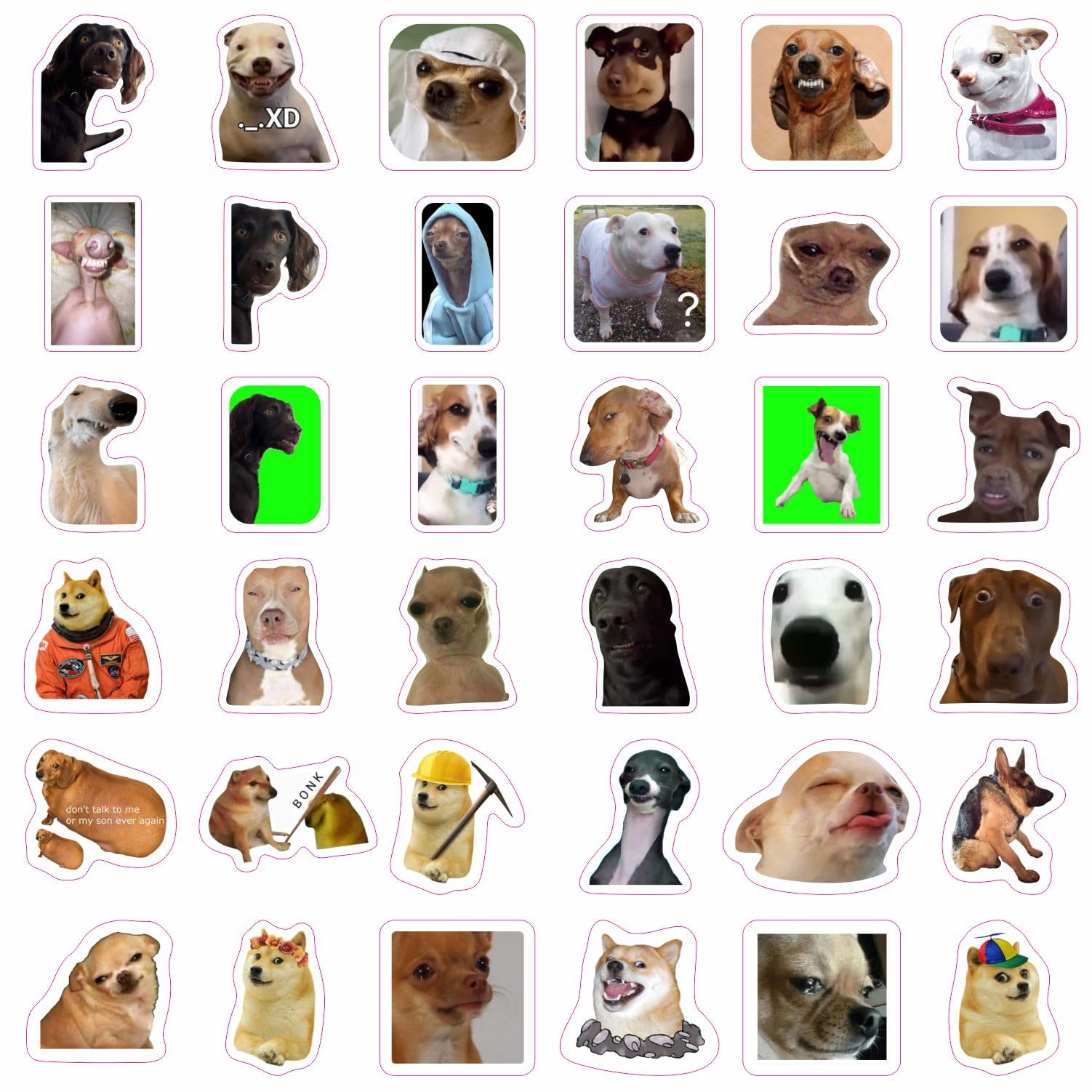 Funny Dog Meme Stickers, Funny Dog Stickers For Water Bottles, Laptops   Dog Party Favors, Dog Gifts For Dog Lovers And Owners L