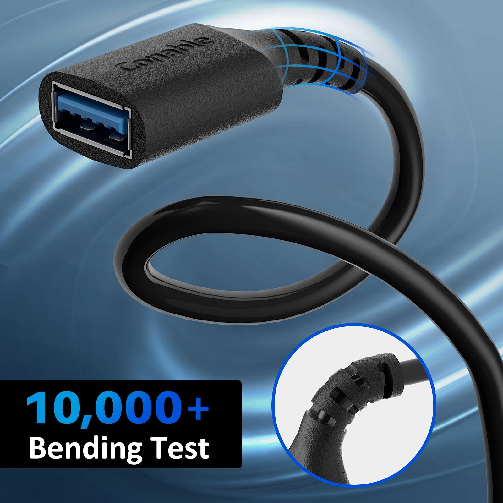 3 Pack Usb 3.0 Extension Cable 4 Feet, Usb A Male To Female Extender Cord, 5Gbps Data Transfer For Webcam, Printer, Keyboard, Mo