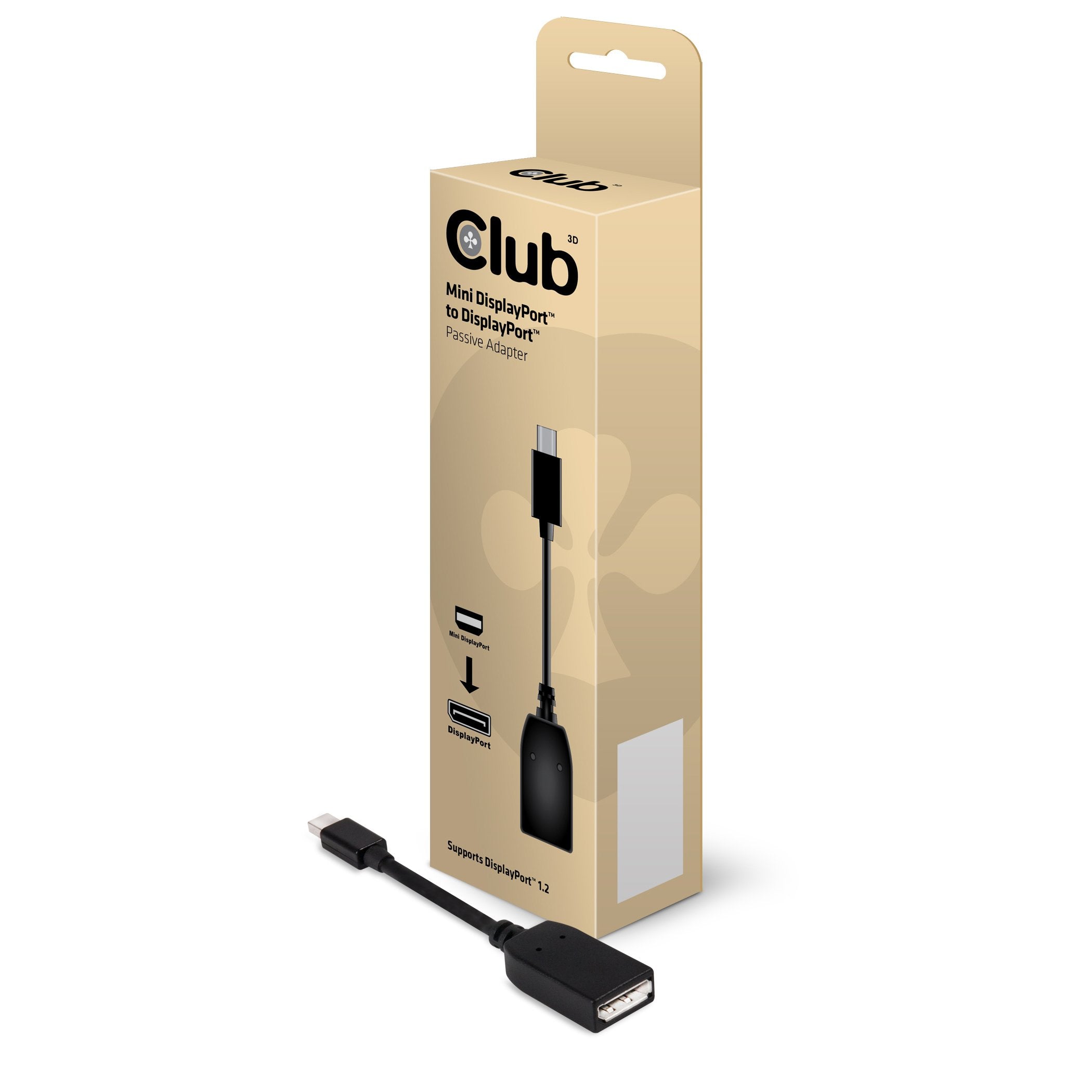 Club3D Ultraav Mini Displayport To Displayport Adapter Cable (Cac 1110), Black