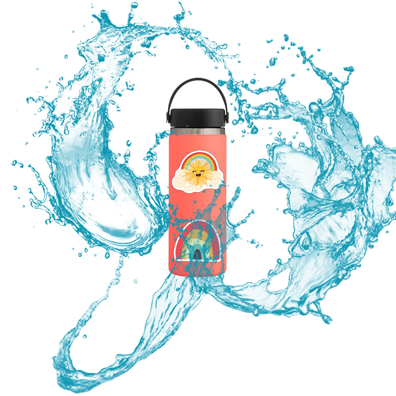 103Pcs Rainbow Waterproof Vinyl Stickers Decals Vsco Aesthetic Stickers For Laptop Water Bottles Bike Skateboard Luggage Compute