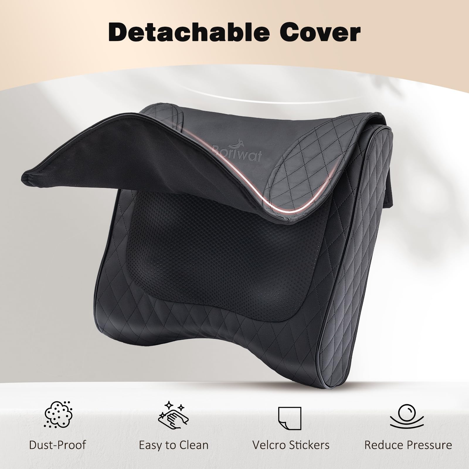 Back Massager With Heat, Percussion & Shiatsu 2 In 1 Massager For Lower Back Pain Relief, 3D Deep Tissue Kneading Massage Pillow