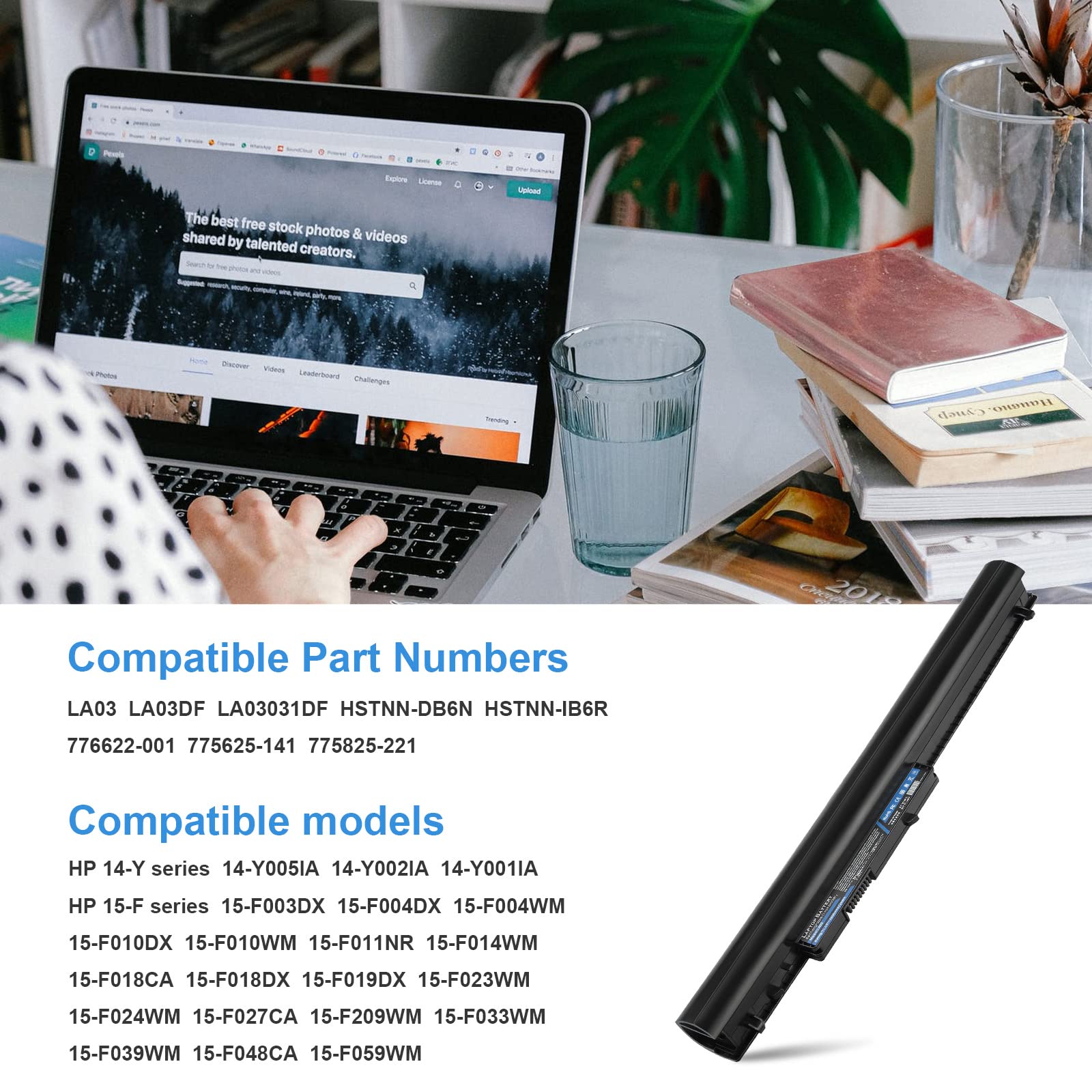 Fancy Buying Laptop Battery for HP LA03 LA03DF 776622-001 2600mAh 11.1V Li-Polymer