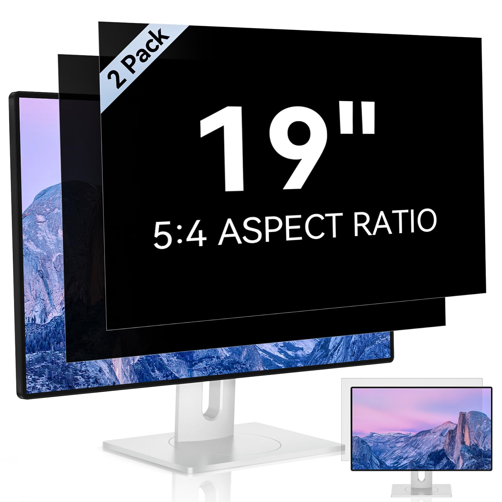 [2 Pack] 19 Inch Computer Privacy Screen For 5:4 Aspect Ratio Widescreen Monitor, Eye Protection Anti Glare Blue Light Computer 