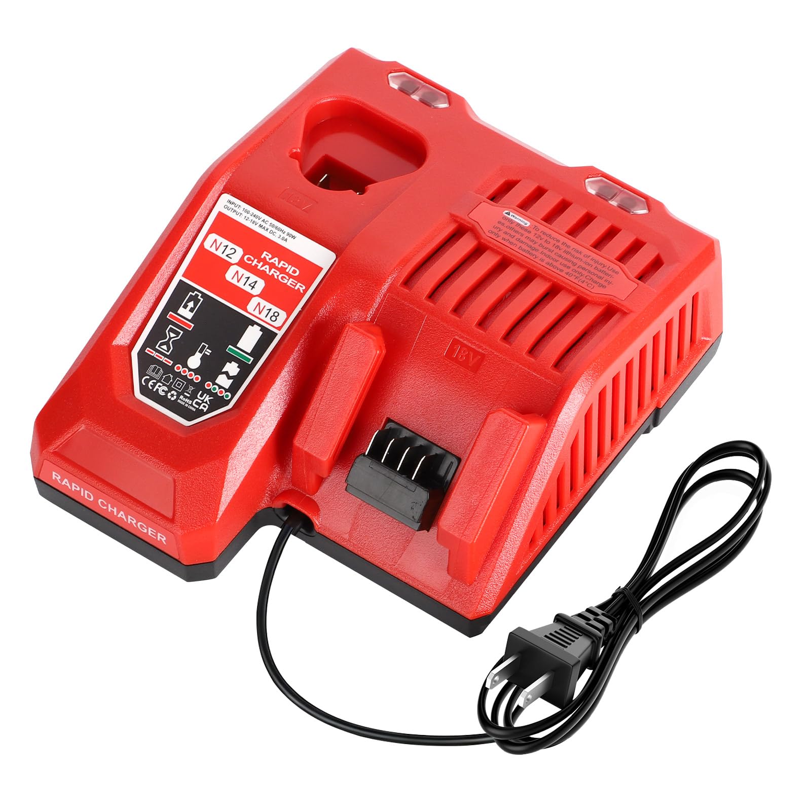 Mewryytuo Rapid Charger Station Compatible with Milwaukee M18 18V & M12 12V Battery, Multi Tools Super Fast Charger Replacement