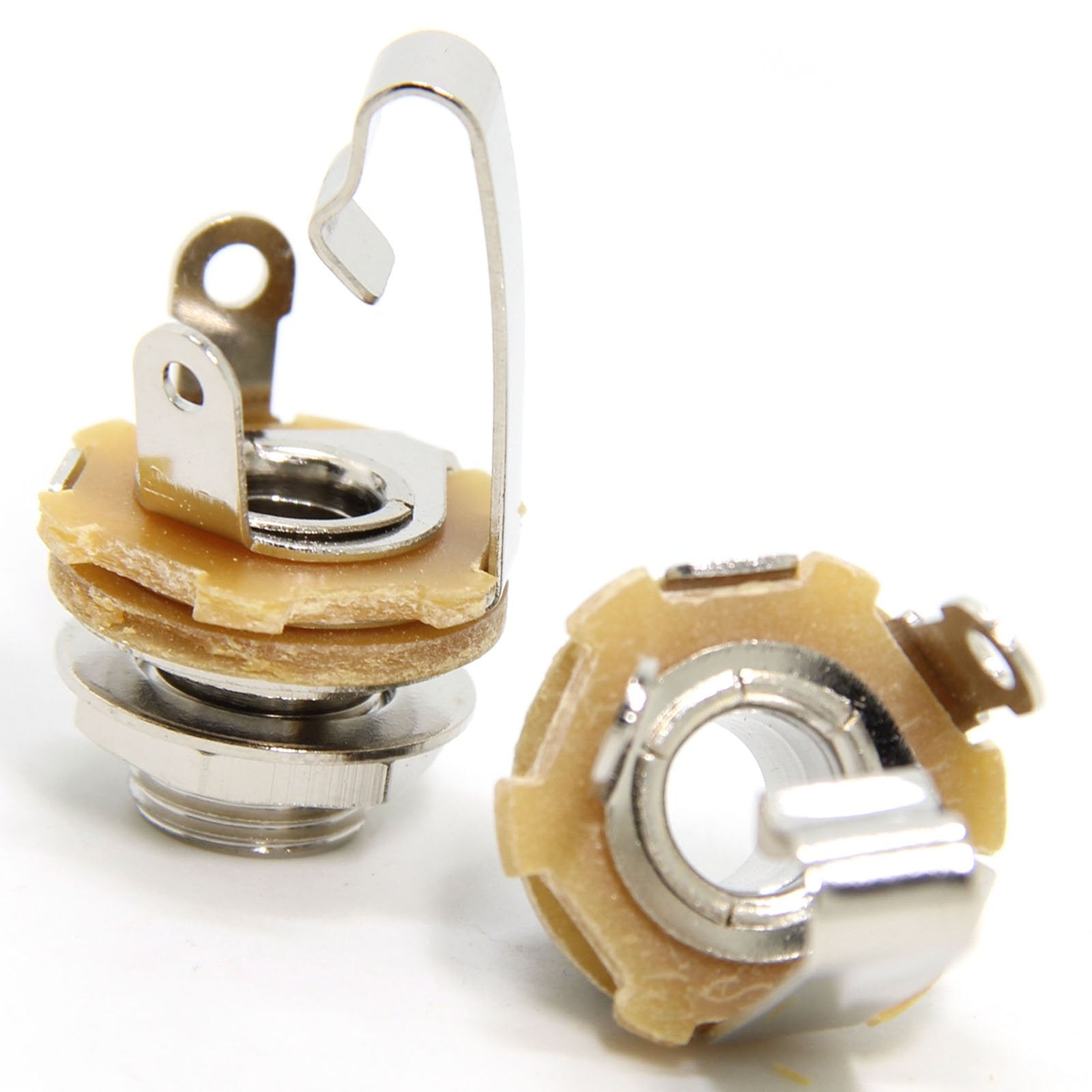 Ancable 2-Pack 1/4 Inch Female Guitar Input Jack-6.35Mm Ts Mono Panel Mount Socket With Washer And Nut Solder Type