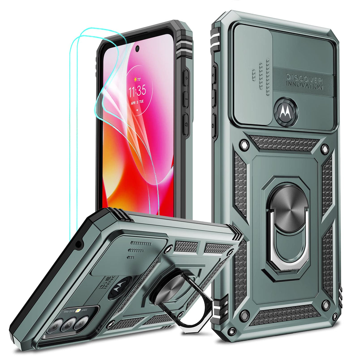 Leyi For Motorola G Play Phone Case, Moto G Play 2023 Case With Screen Protector And Slide Camera Cover, [Military Grade] Shockp