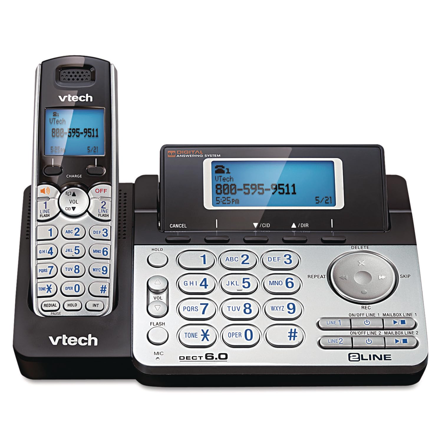 Wmu Vtech Ds6151 Two Line Expandable Cordless Phone With Answering System