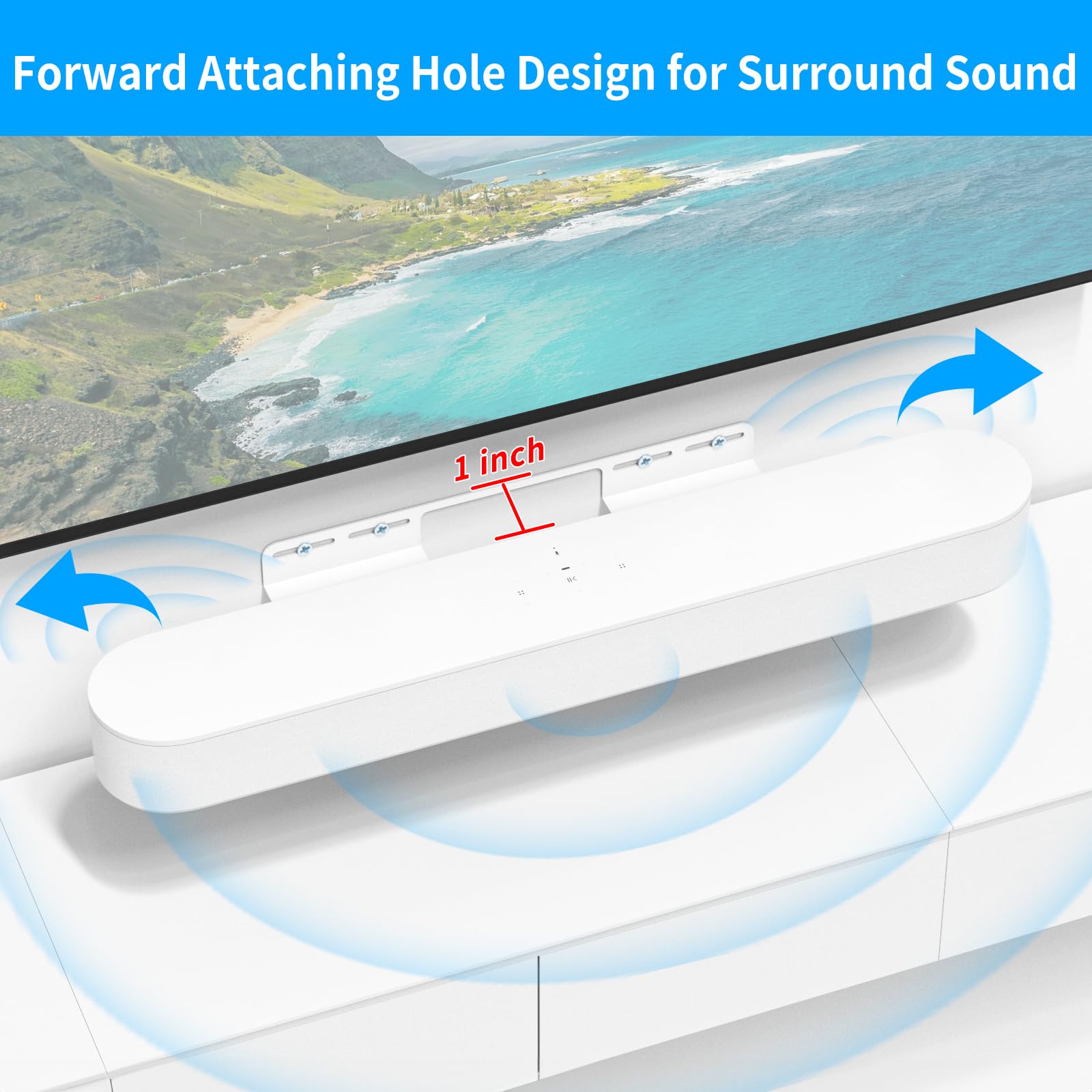 Soundbar Mount For Sonos Beam Wall Mount Bracket Compatible With Sonos Beam Sound Bar Mounts Mounting Bracket, White