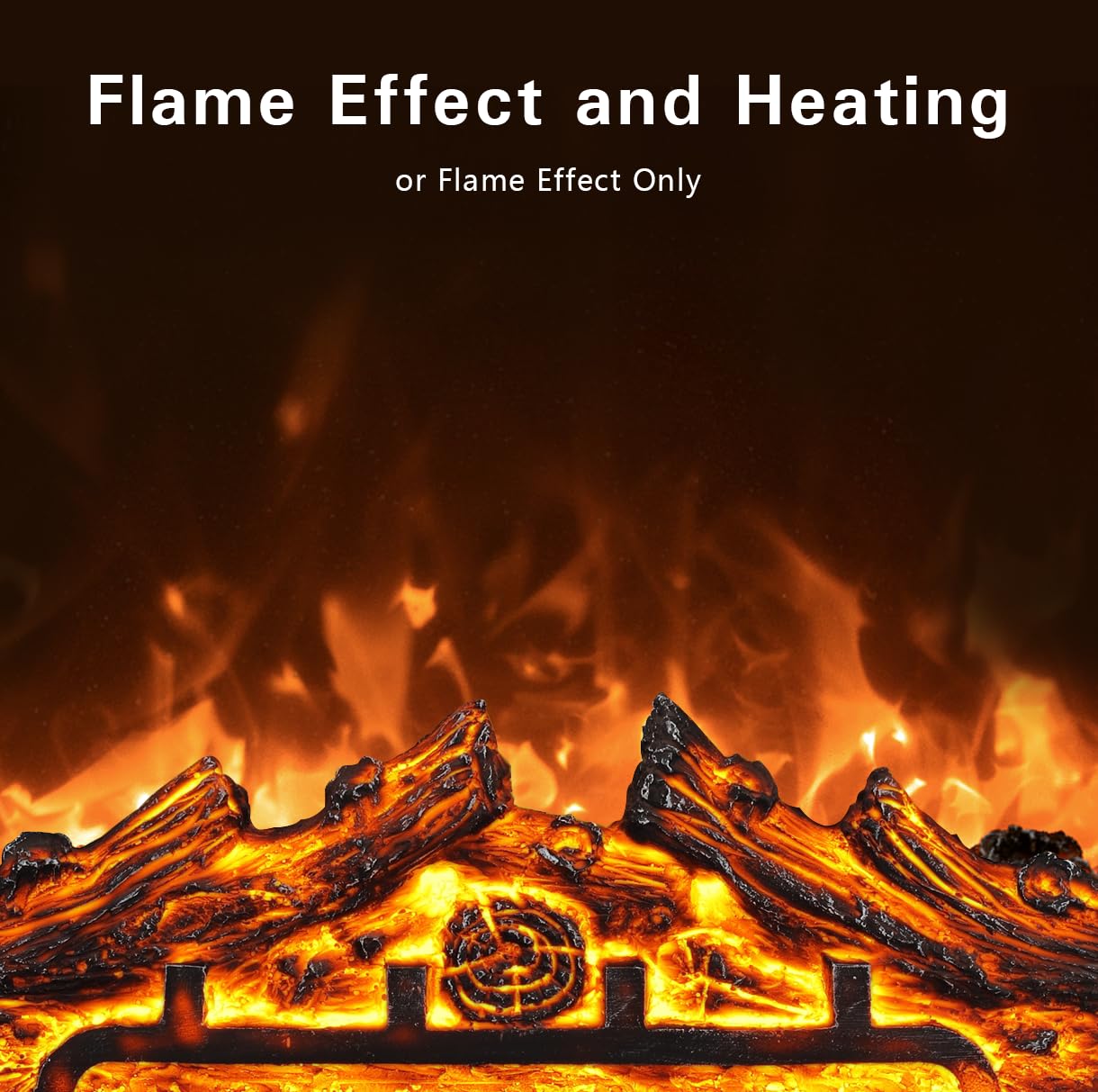 R.W.Flame Electric Fireplace Mantel Package, 50 Inch Freestanding Stone Fireplace Heater Tv Stand With Remote Control, 7 Flame B