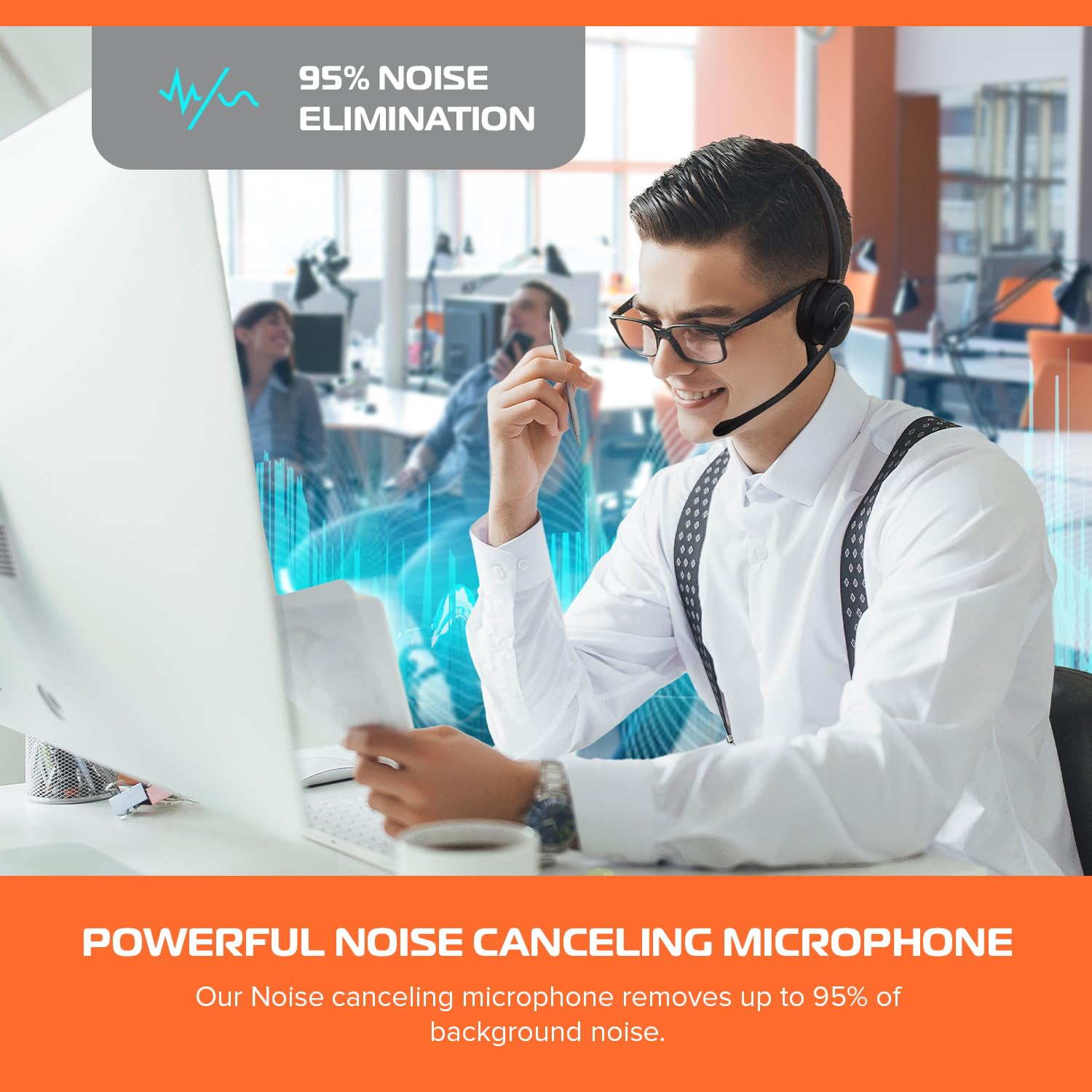 Spracht Hs 2060 Usb/Bt Combo Wireless Bluetooth Headset With Dsp Noise Cancellation | Usb Headset With 12/H Talk Time | Headset