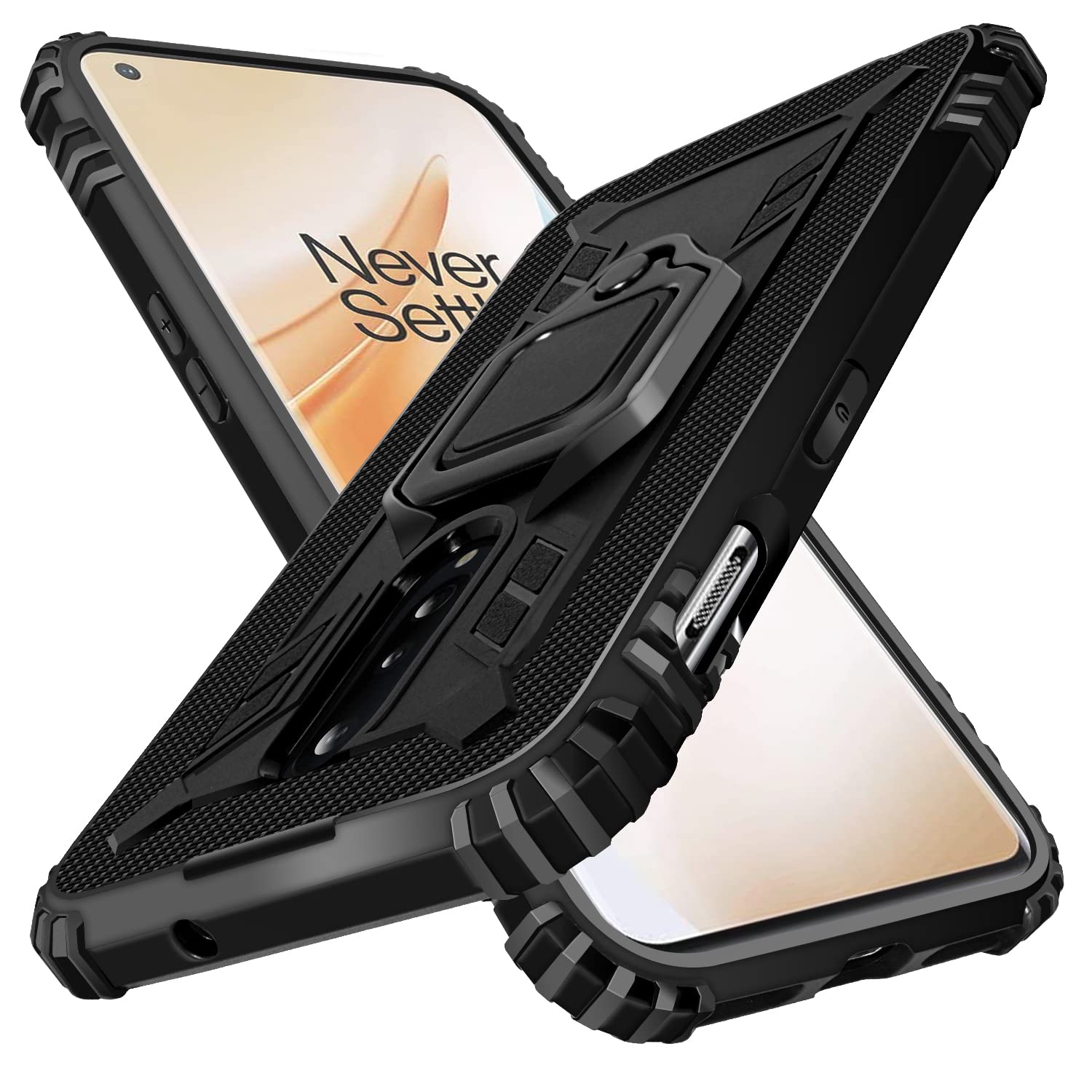 Shields Up Oneplus 8 Case, 1+8 Case With Kickstand, | 10Ft. Drop Tested | Carbon Case | Ultra Slim | Lightweight | Scratch Resis