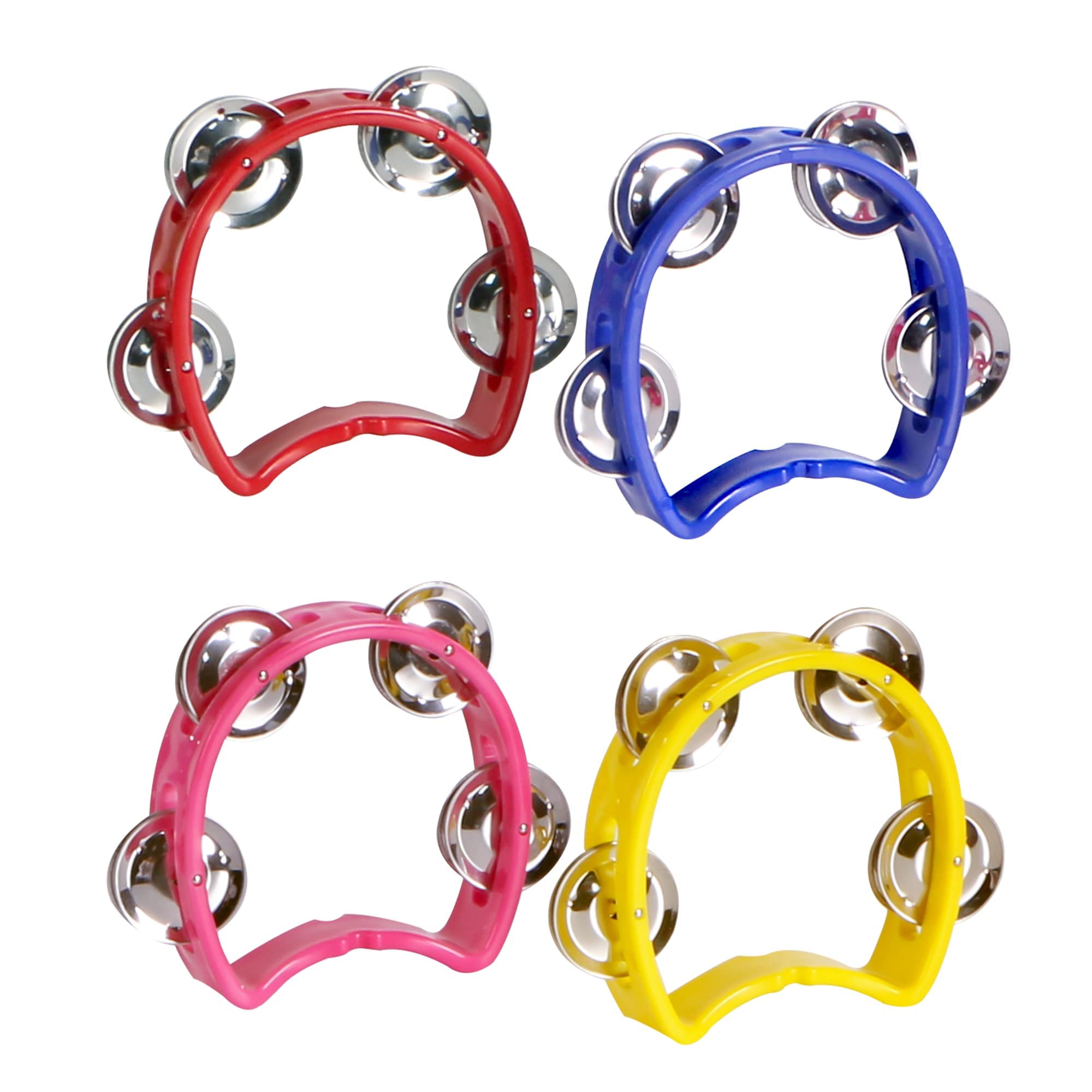 YONTY Tambourine for Kids, Hand Tambourines Bulk Toddlers Musical Instrument, Metal Jingles Hand Held Percussion, Small Tambouri