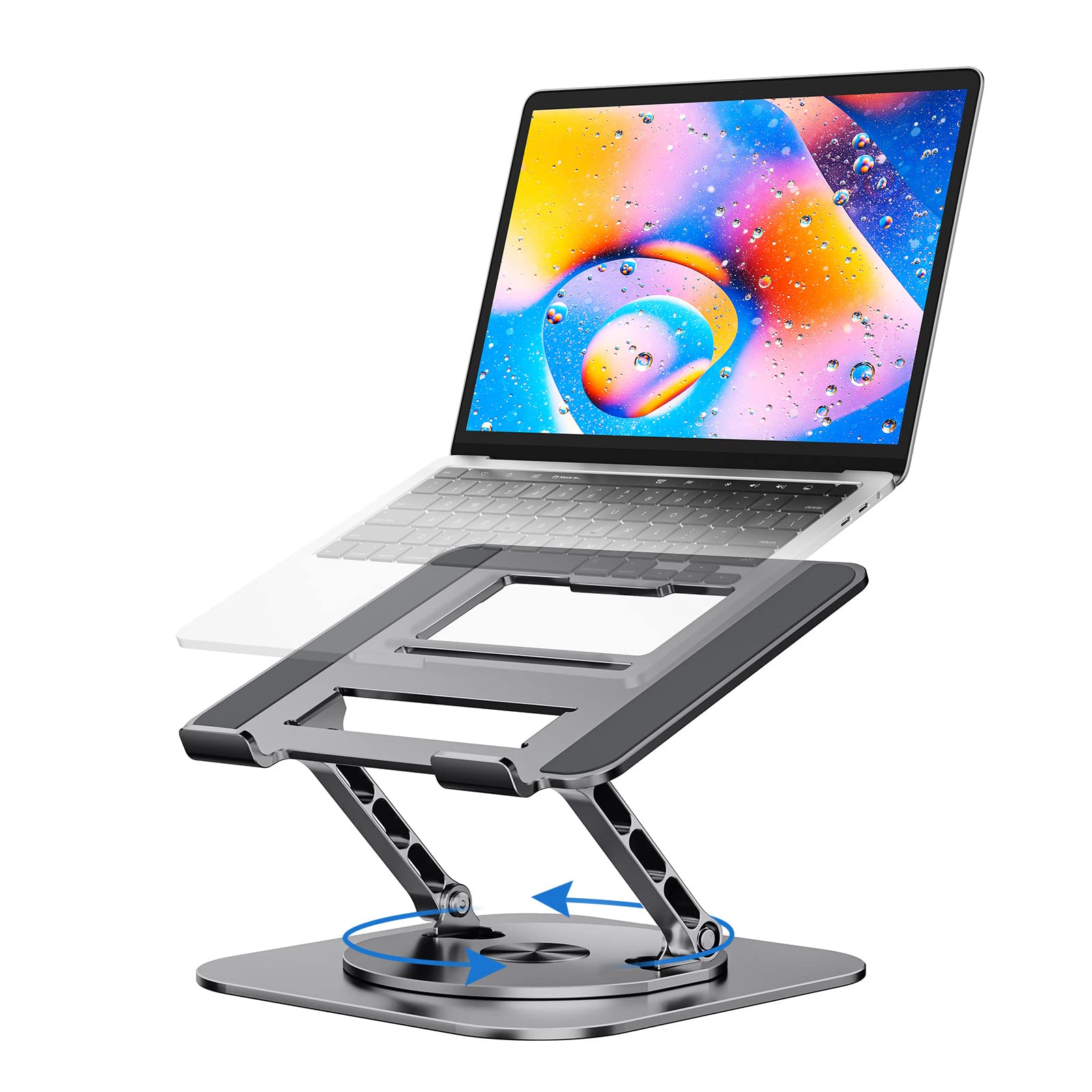 Mchose Laptop Stand, Adjustable Computer Stand, Ergonomic Laptop Riser With 360 Rotating Base, Notebook Stand Compatible With Al