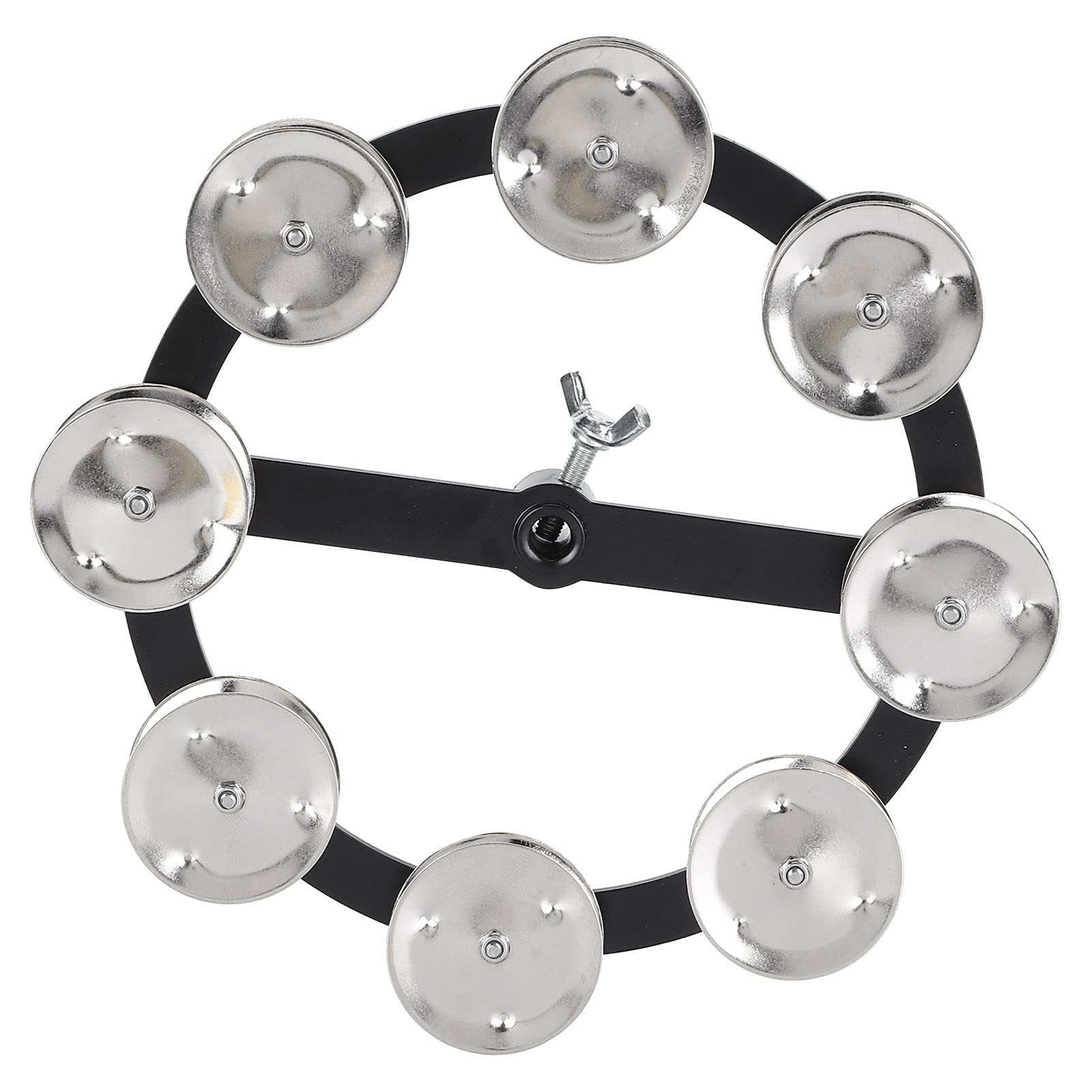 Drum Set Tambourine, Percussion Instrument All Silver Copper Shelf Drum Accessory Easy Carry Hi Hat Tambourine for Children for 