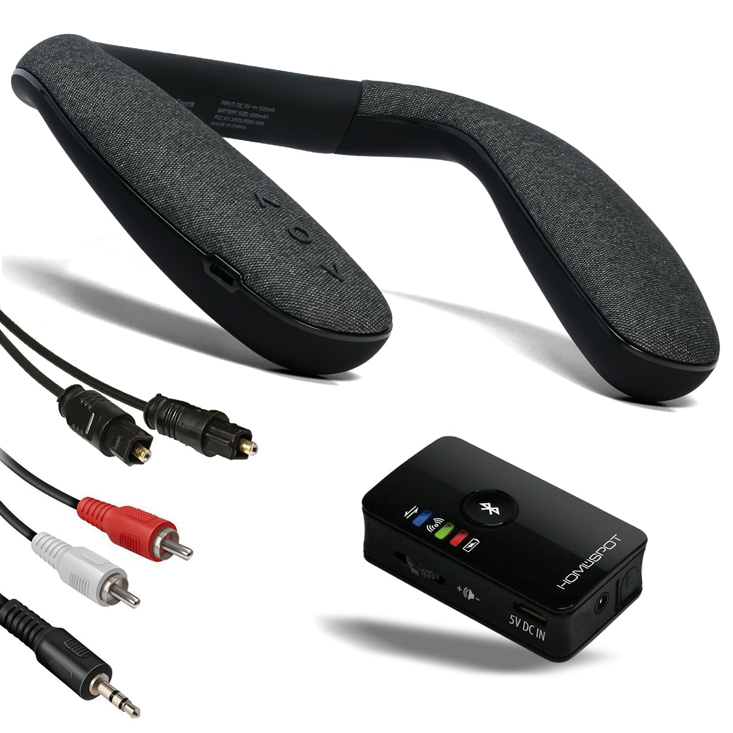 Homespot Wireless Neckband Speaker With Bluetooth Transmitter Set For Tv And Low Latency Gaming Boomerang