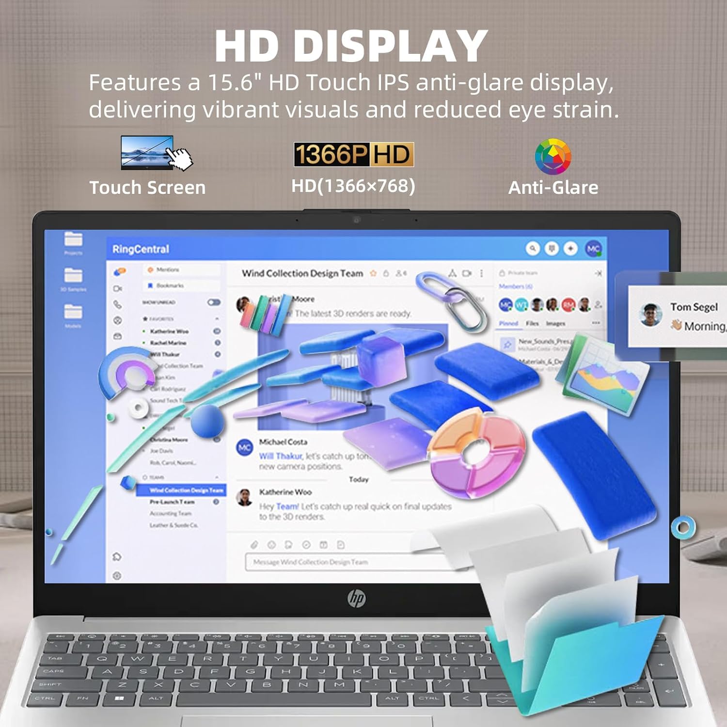 Hp Flagship Touchscreen Laptop Computer - Free Cd/Dvd Drive Office Lifetime  15.6 Hd Touchscreen  Intel I3 1215U  Wi-Fi 6E  Anti