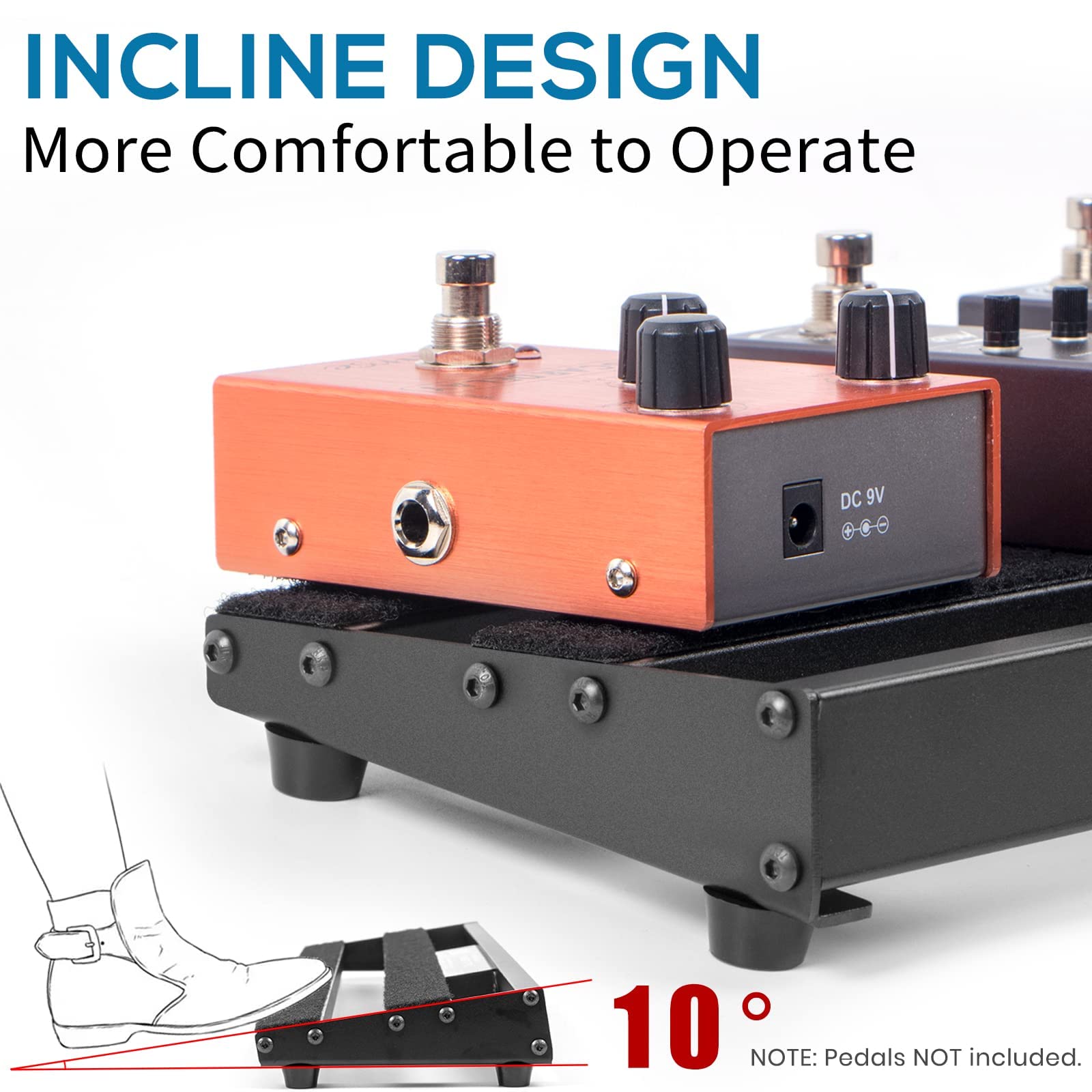 Aklot Guitar Pedal Board With Built-In Power Supply Guitars Effect Pedalboard Aluminium Alloy Power Supply 19 X 5 With Bag, Peda