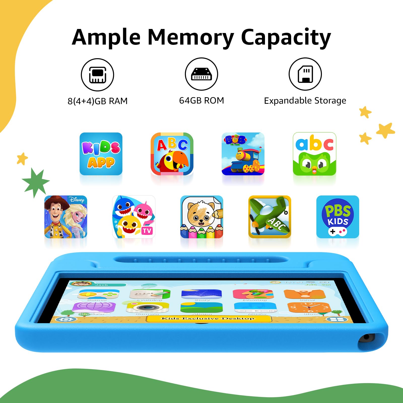 Apolosign Kids Tablet-2024, Android 14 Tablet For Kids, 10.1-Inch Tablet For Toddlers, Octa-Core, 6(3+3) Gb Ram,64Gb Rom, Parent