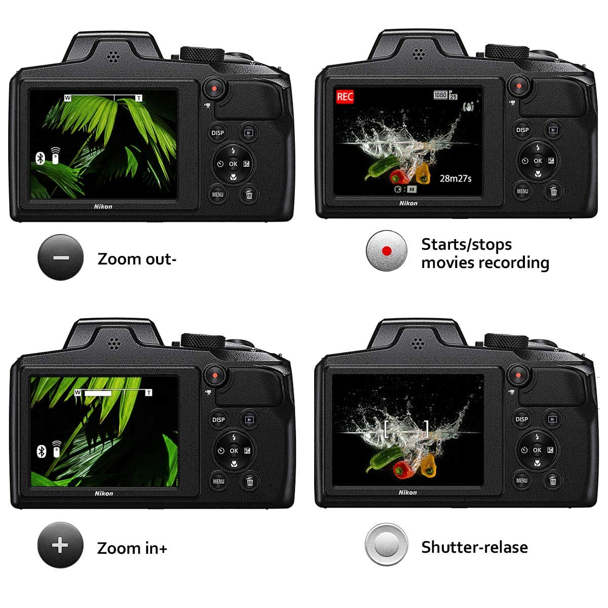 Camera Remote Wireless Shutter Release For Nikon Coolpix B600, A1000, P1000, Z50, Replace Nikon Ml L7