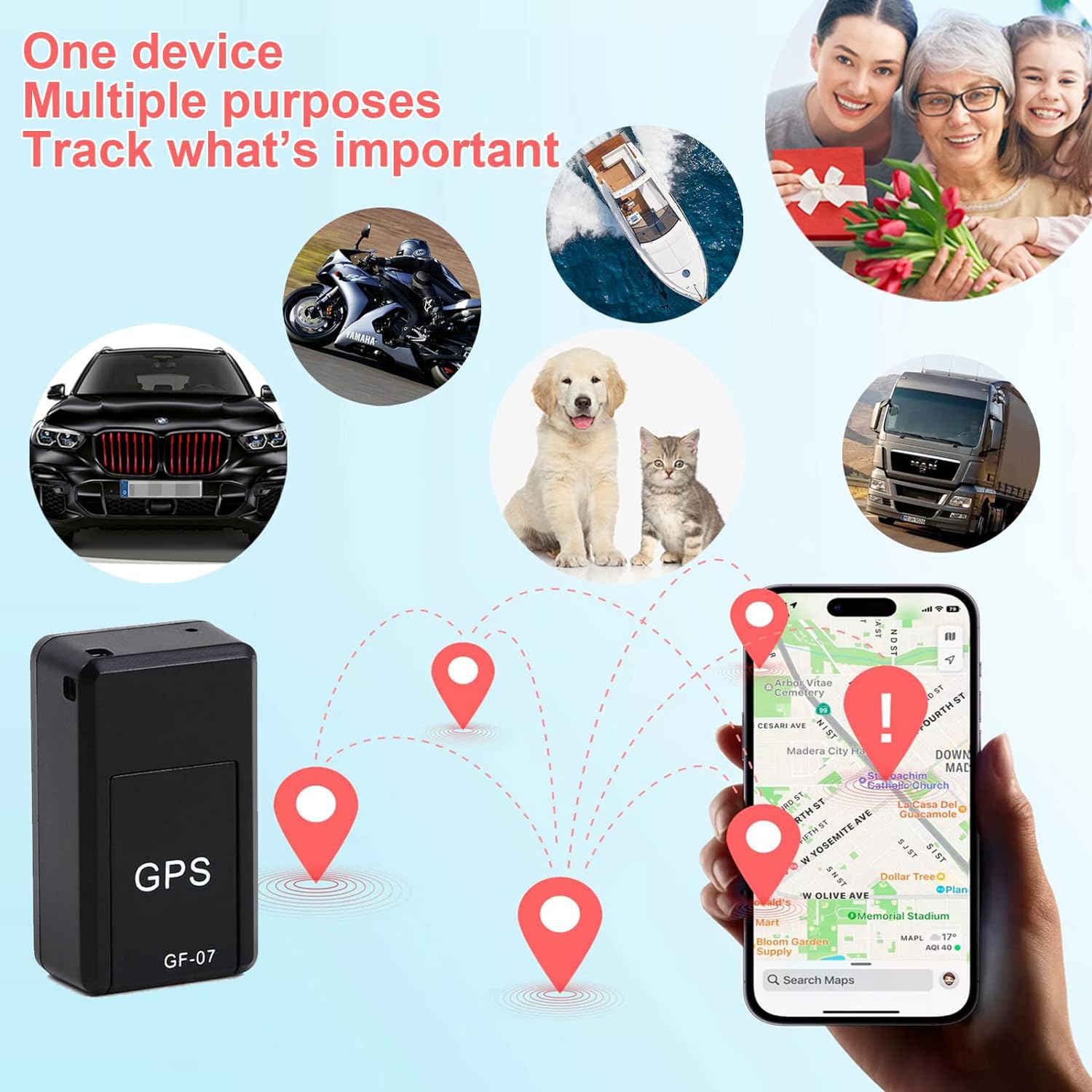 Gps Tracker For Vehicles, Mini Portable Real Time Magnetic Gps Tracking Device, Full Global Coverage Location Tracker For Car, K