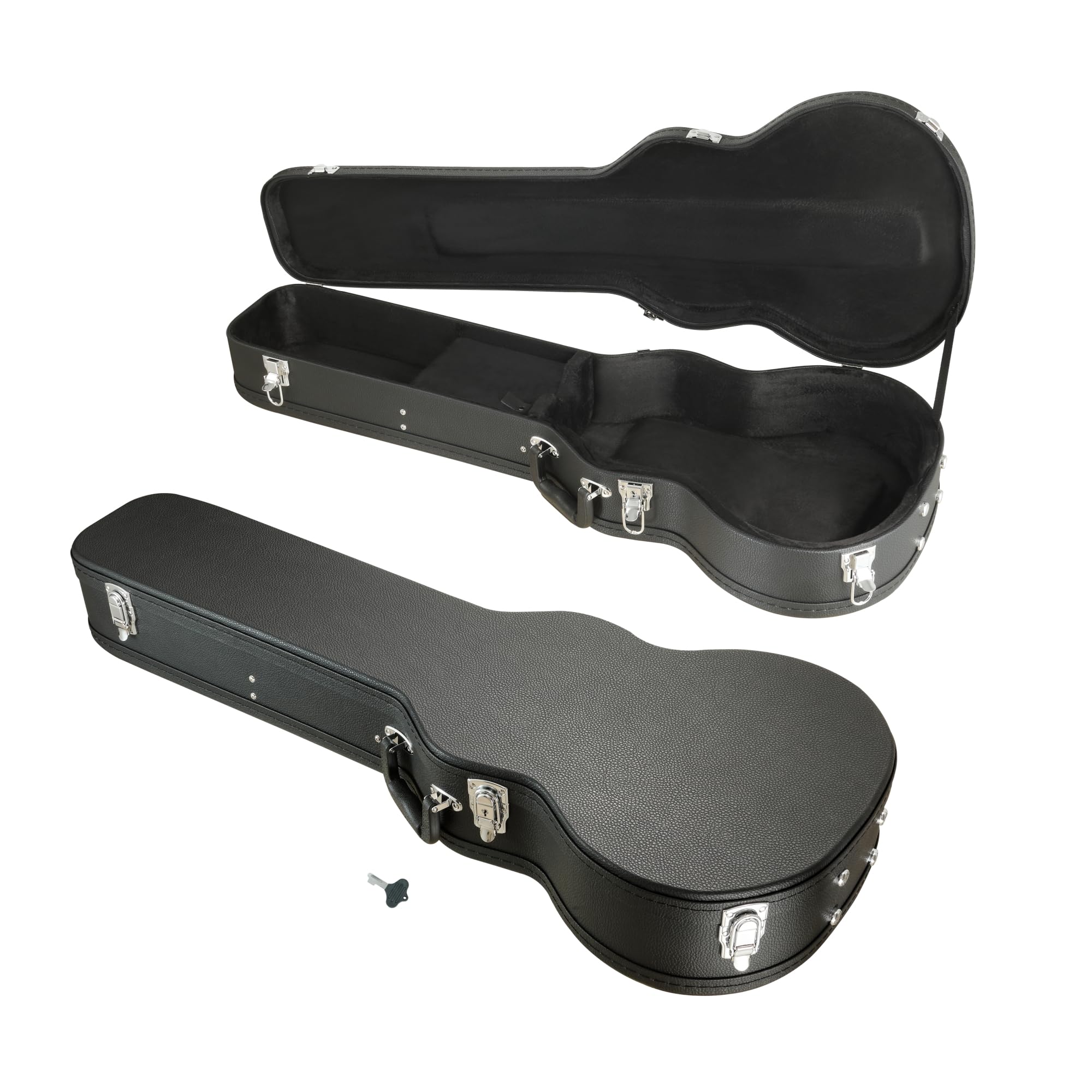 TOPURWAY Electric LP Guitar Hard Case for Les Paul Style Electric Les Paul Guitar Wooden Hard Shell Lockable Extr Storage, Black