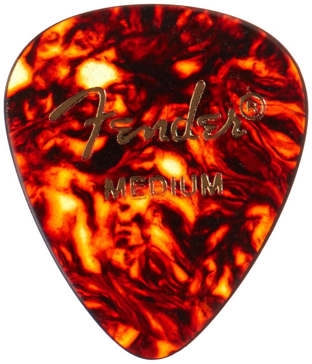 Fender Classic Celluloid Guitar Picks 451 Shape, Tortoise Shell, Medium, 12 Pack