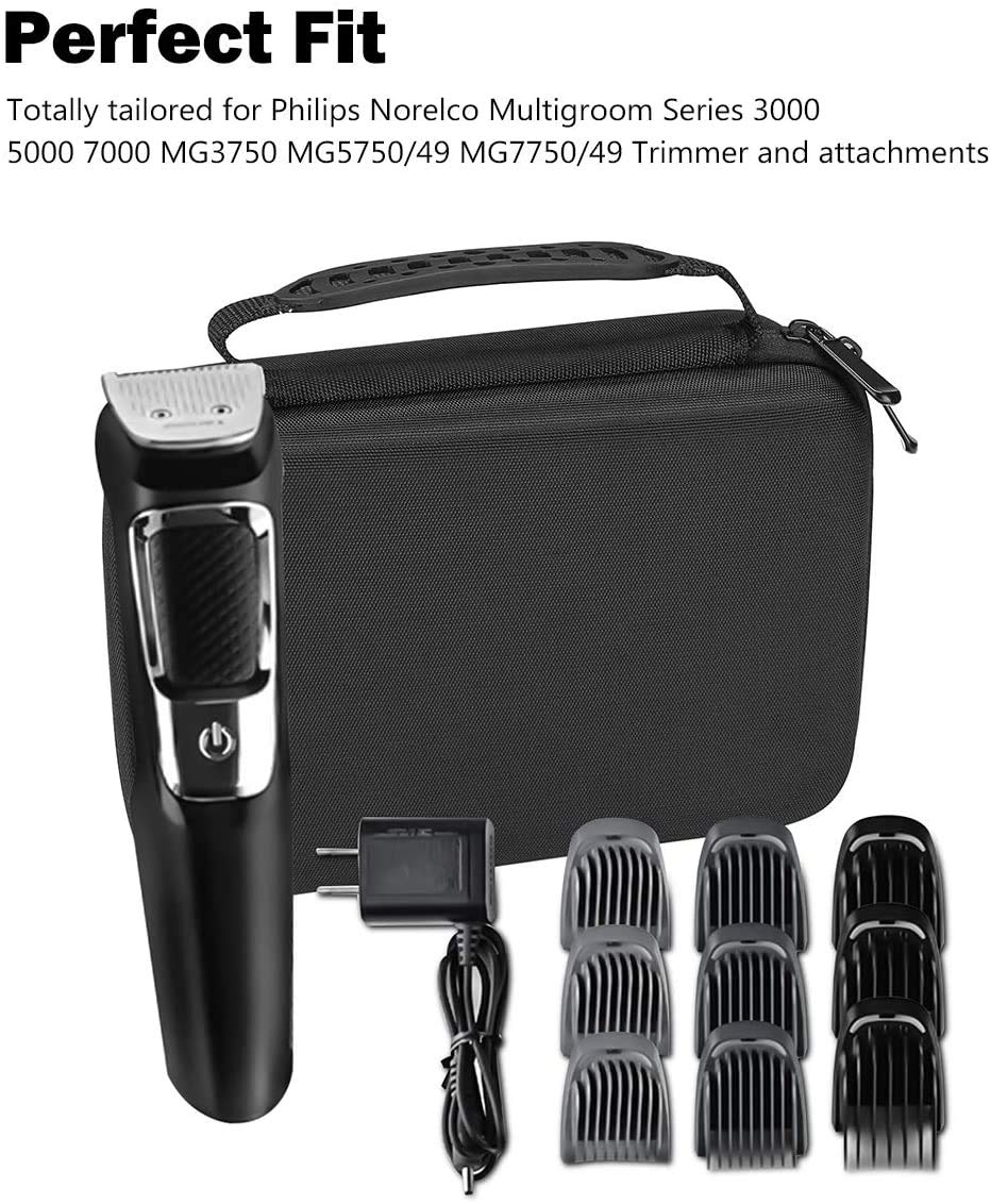Procase Hard Travel Case For Multigroom Series 3000 5000 7000 Mg3750 Mg5750/49 Mg7750/49 Men'S Electric Trimmer Shaver And Attac
