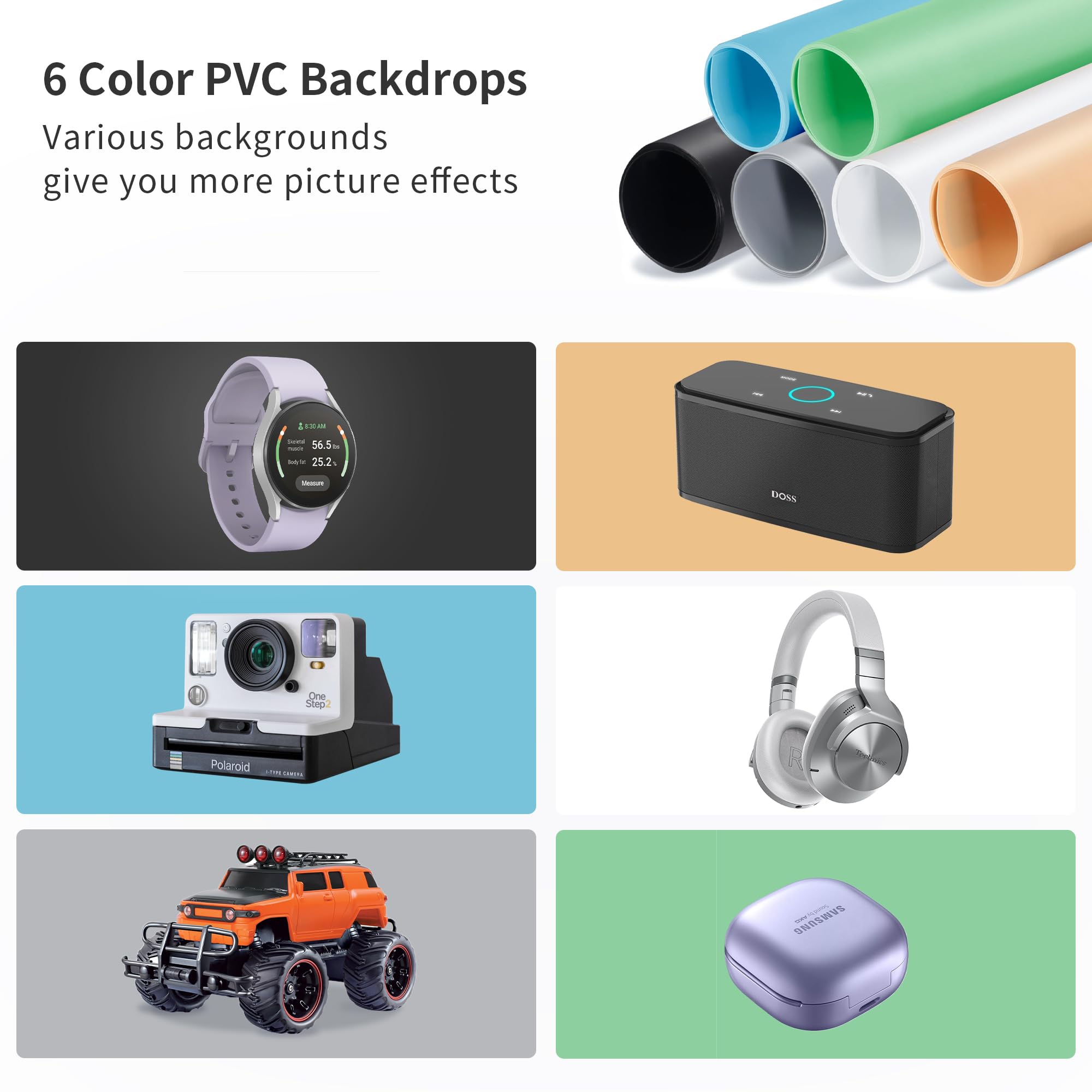 Raleno Photo Studio Light Box, 24''X24'' Large Light Tent, Photo Light Box Photography (65W | 156Pcs Led | 5500K | 97Cri | 6 Color Pvc Backdrops | Dc Power Adapter) For Product Photography