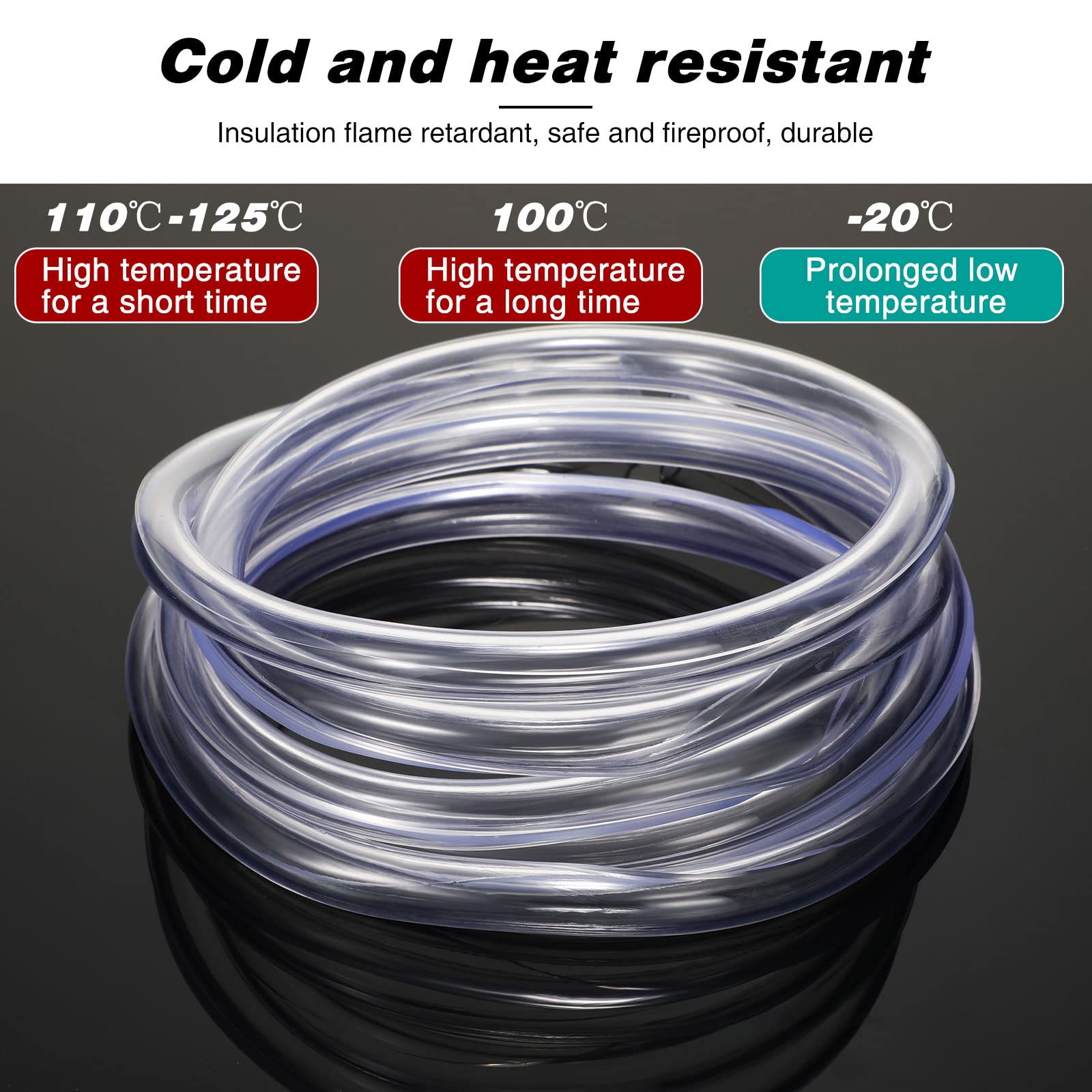 Boao Pet Anti-Chew Cord Protector PVC Clear 0.35 Inch Diameter 30 Ft Total Length