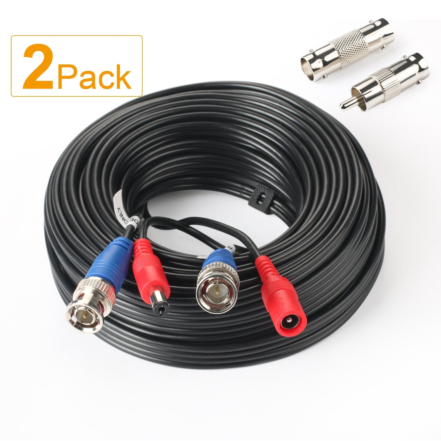 Shd 2Pack 33Feet Bnc Vedio Power Cable Camera Video Bnc Cable Wire Cord For Surveillance Cctv Security System With Connectors(Bn