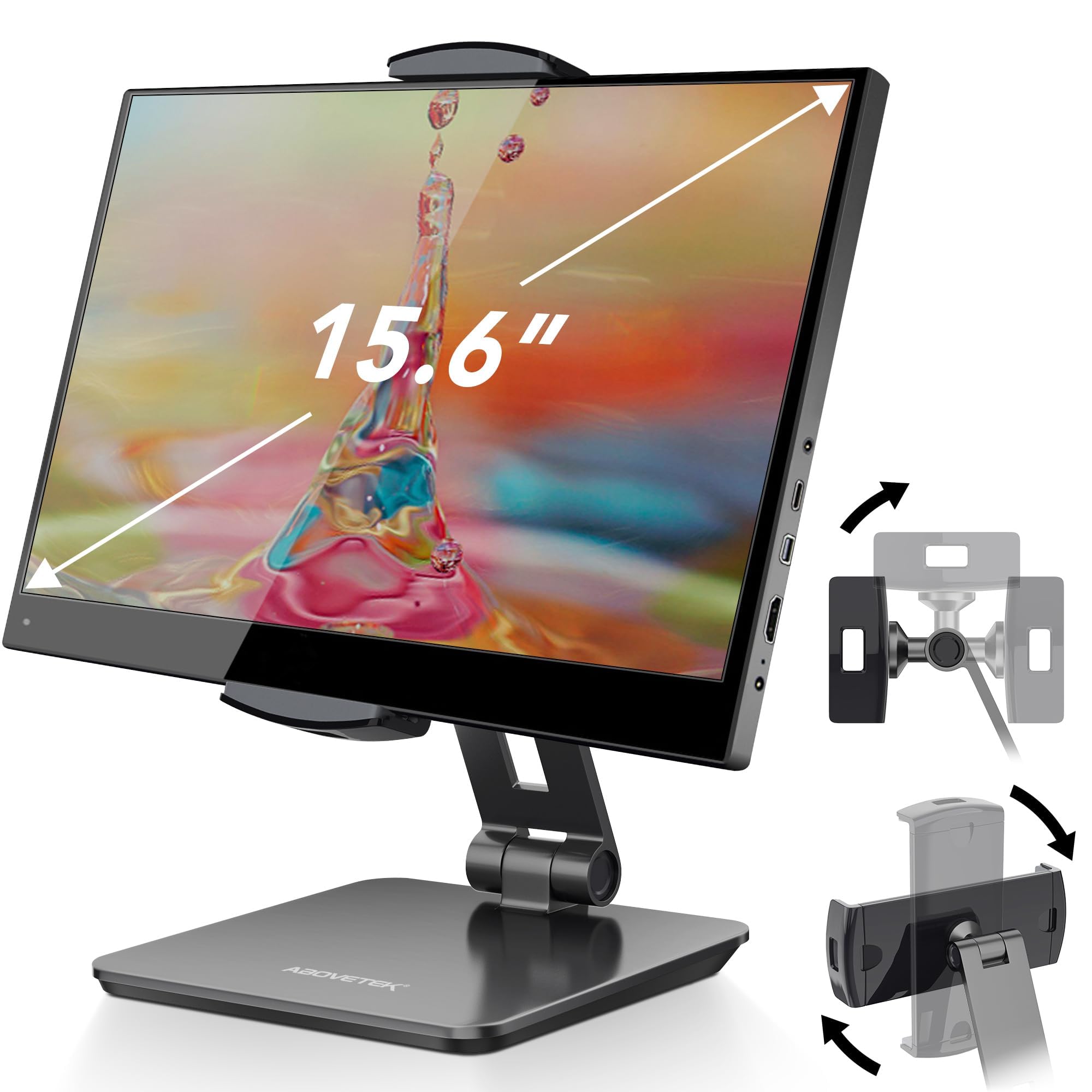 Abovetek Business Kiosk Aluminum Tablet Ipad Stand, 360 Swivel Tablet & Phone Holders For Any 4'' 15.6'' Display Tablets/Cell Ph