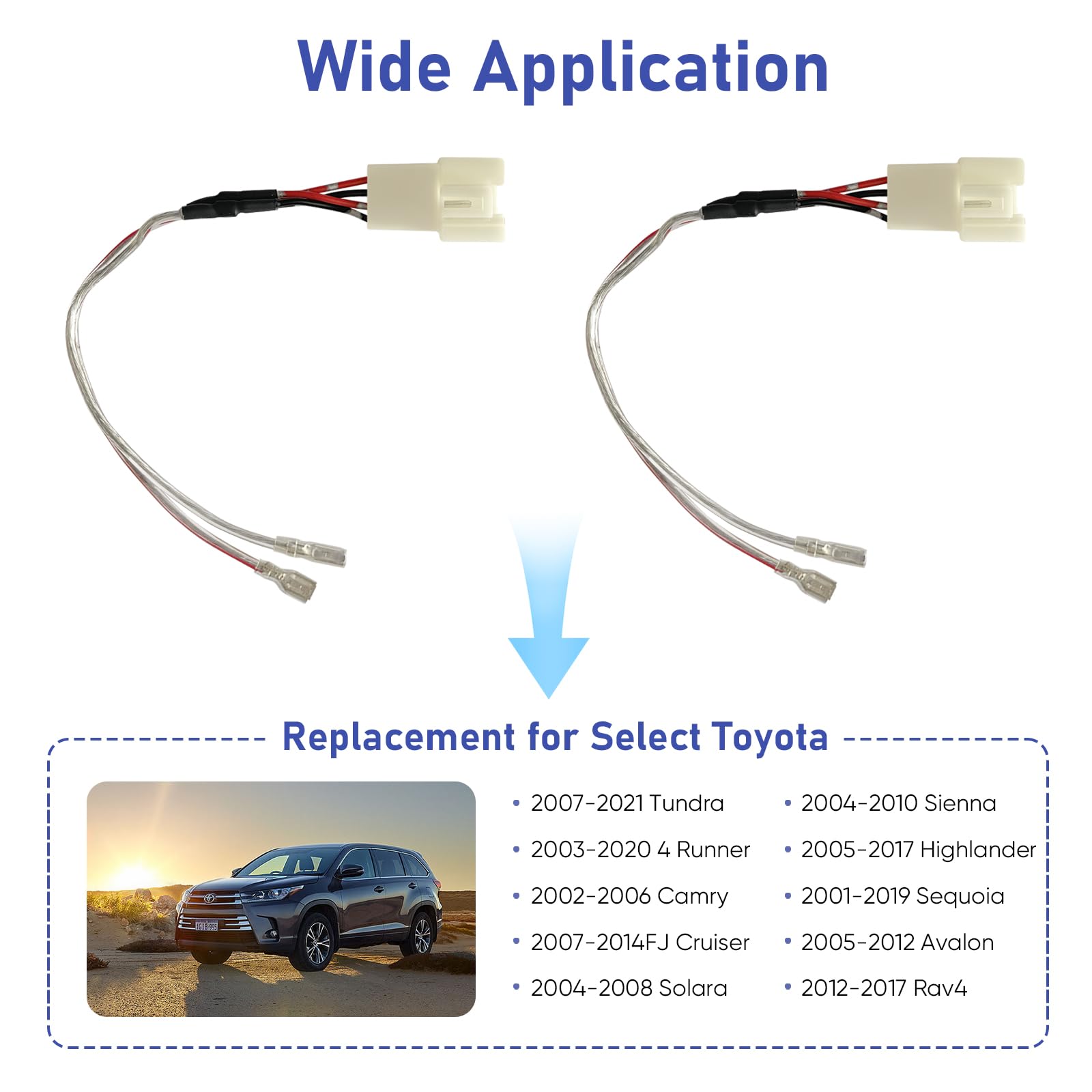 Jsvecip Car Dash Tweeter Speaker Wiring Harness for Toyota Tundra 2007-2021, 4Runner 2003-2020, Highlander 2005-2017 with