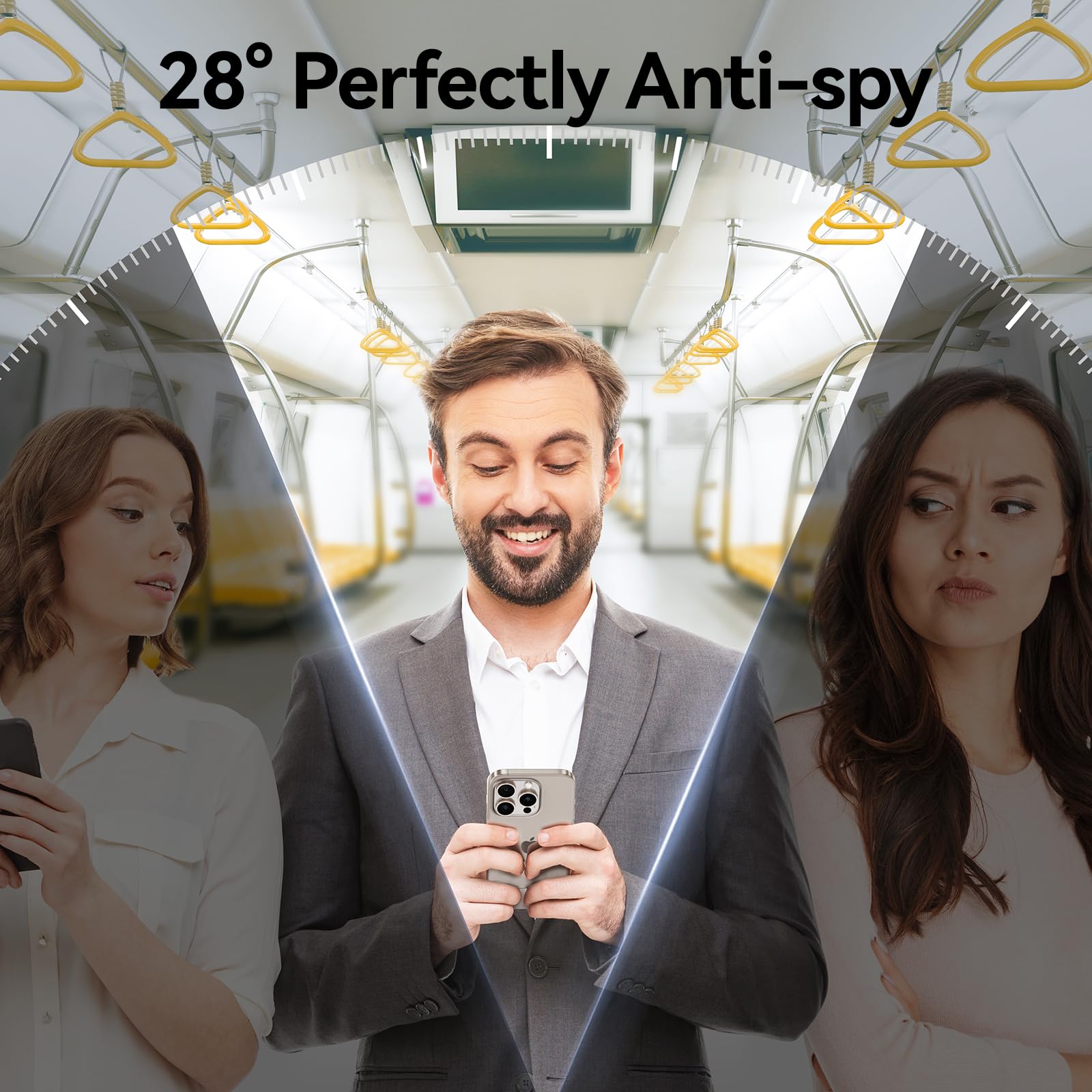 Smartdevil 2Pack For Iphone 15 Pro Max Screen Protector Privacy, 9H Top Shatterproof [Military Grade Protection ] Anti Spy Priva