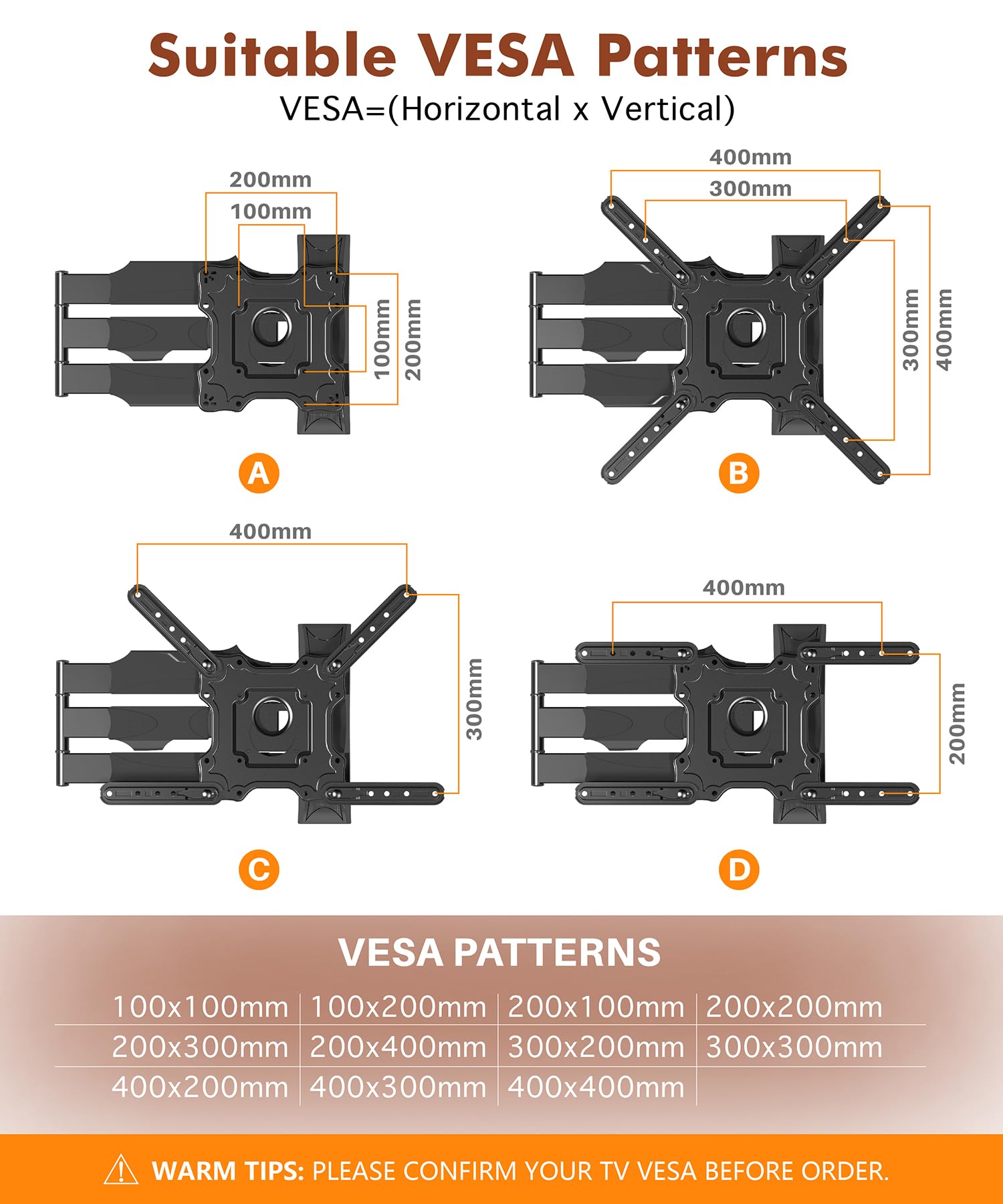 28.3'' Long Arm Tv Wall Mount For Most 26 65 Inch Tv, Full Motion Corner Wall Mount Tv Bracket With Extension Arm Articulating,