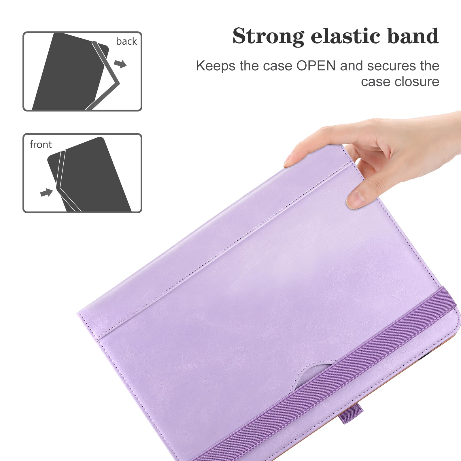 Procase 9' 10.1' Inch Universal Tablet Case With 360 Degree Rotatable Kickstand, Protective Cover Stand Folio Case For 9 10 10.1 Inch Android Touchscreen Tablet Multiple Viewing Angles  Light Purple