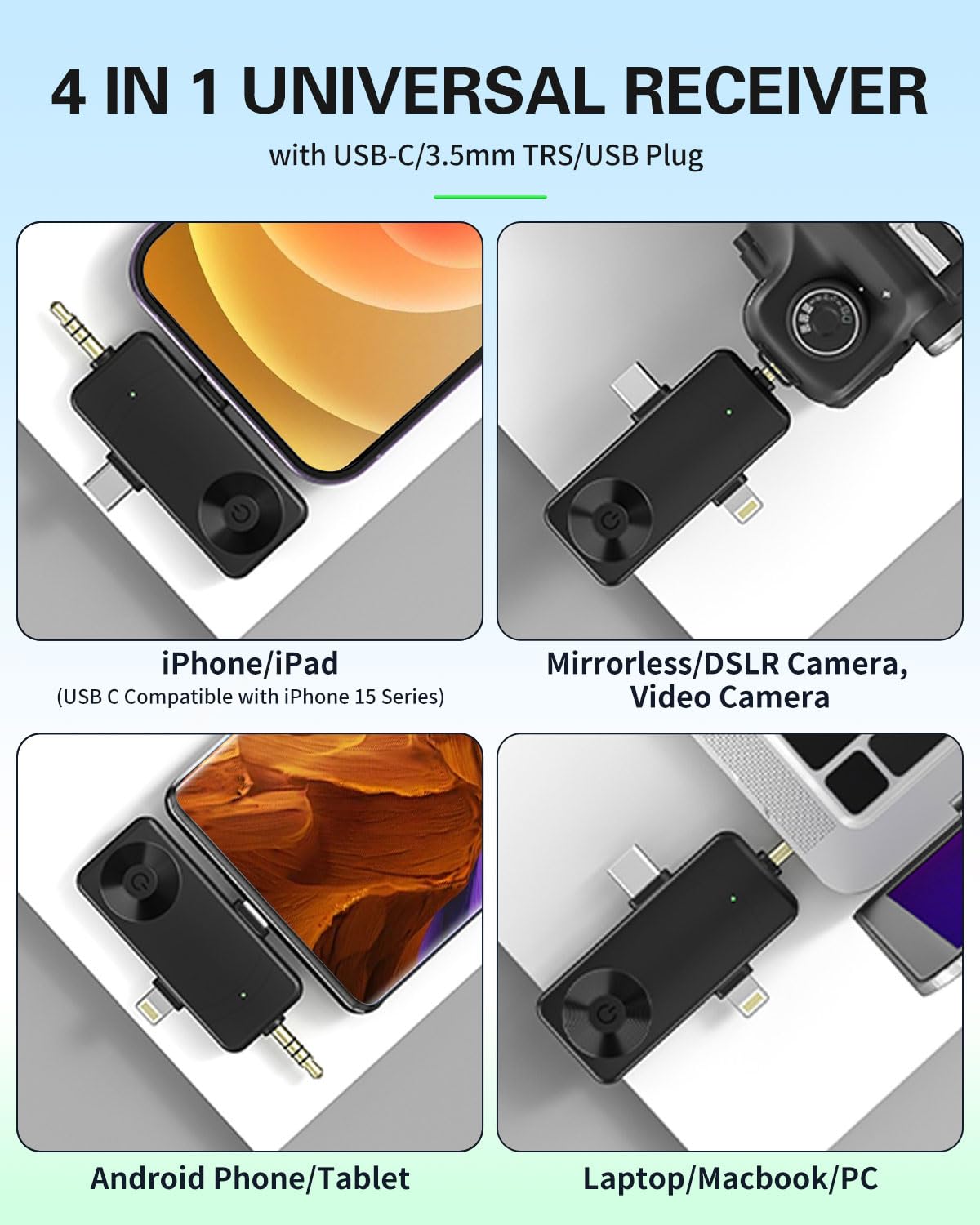 Microphone For Iphone, Wireless Mic For Iphone15 With Noise Reduction Chip, Mini Microphone For Recording Podcast Youtube, Tikto